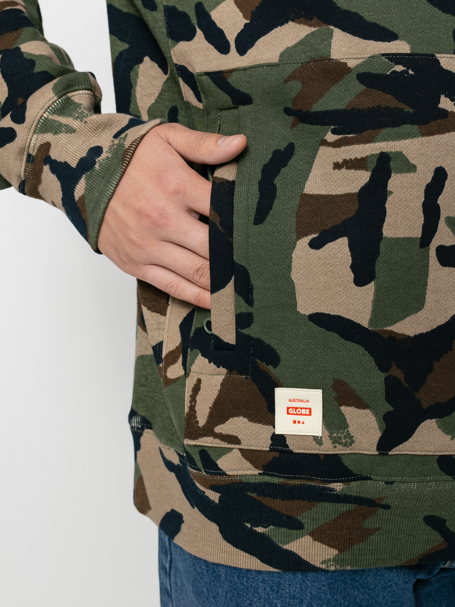 Bluza z kapturem Globe Burly HD (olive camo)