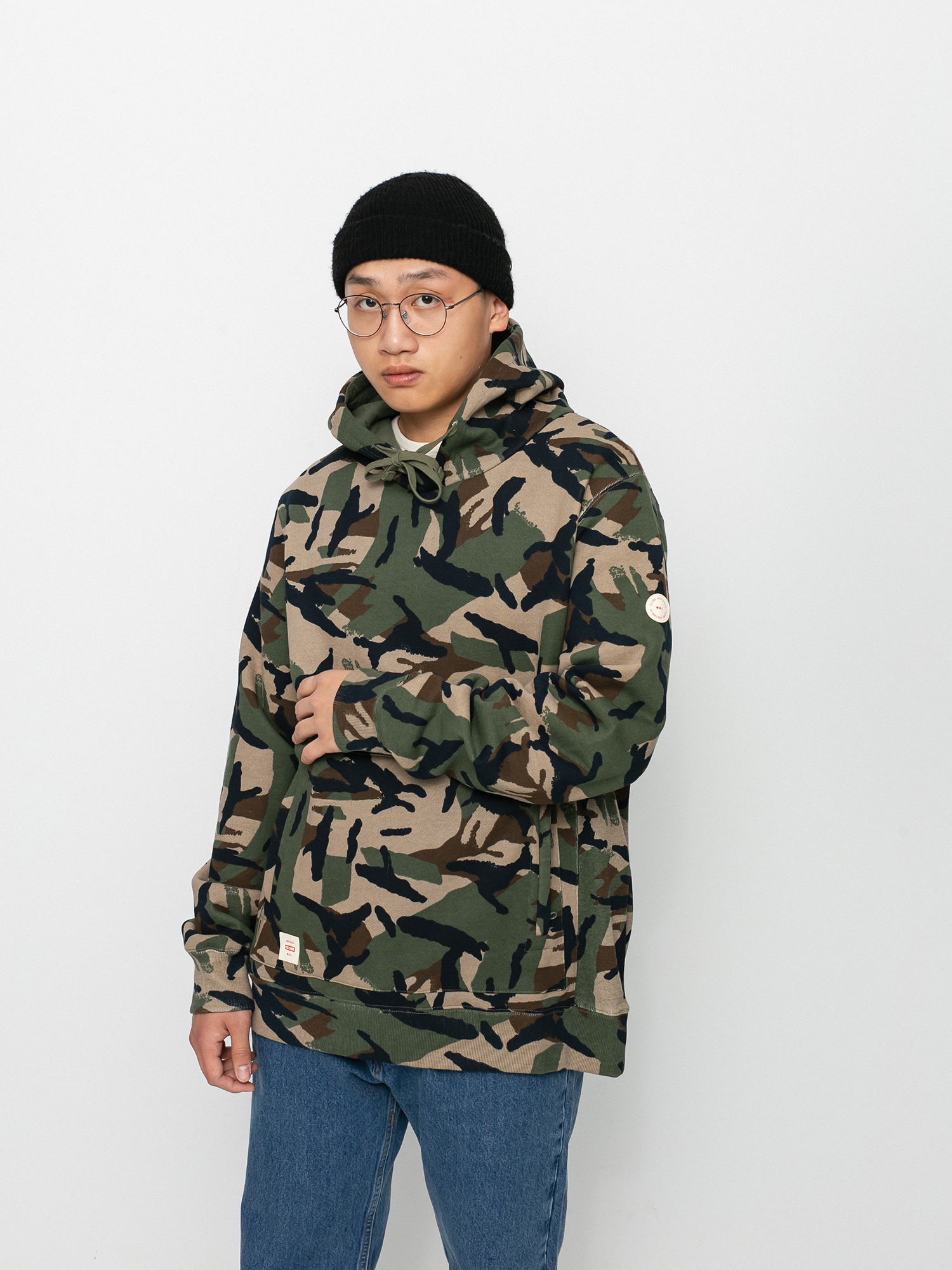 Bluza z kapturem Globe Burly HD (olive camo)