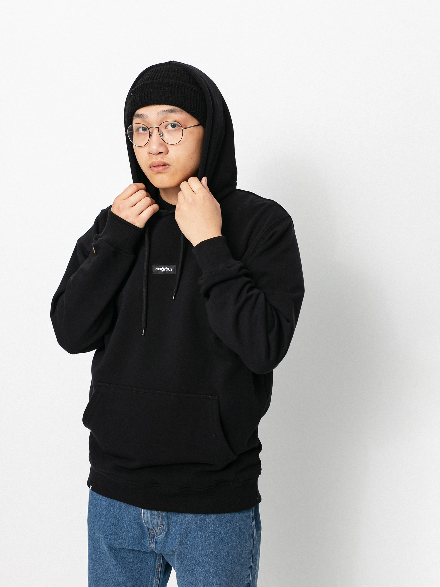 Bluza z kapturem Nervous Classic Sm HD (black)