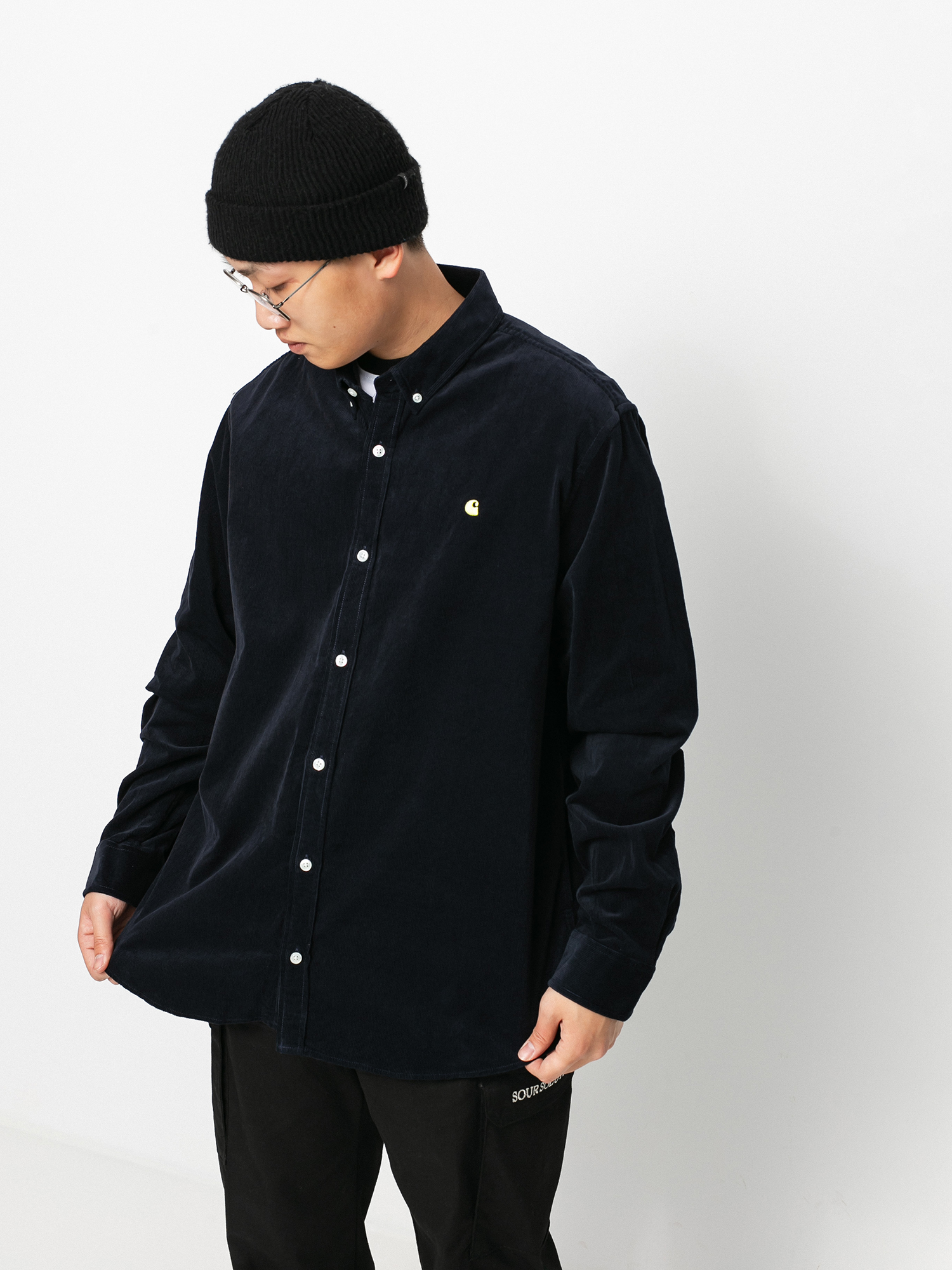 Koszula Carhartt WIP Madison Cord (dark navy/limoncello)
