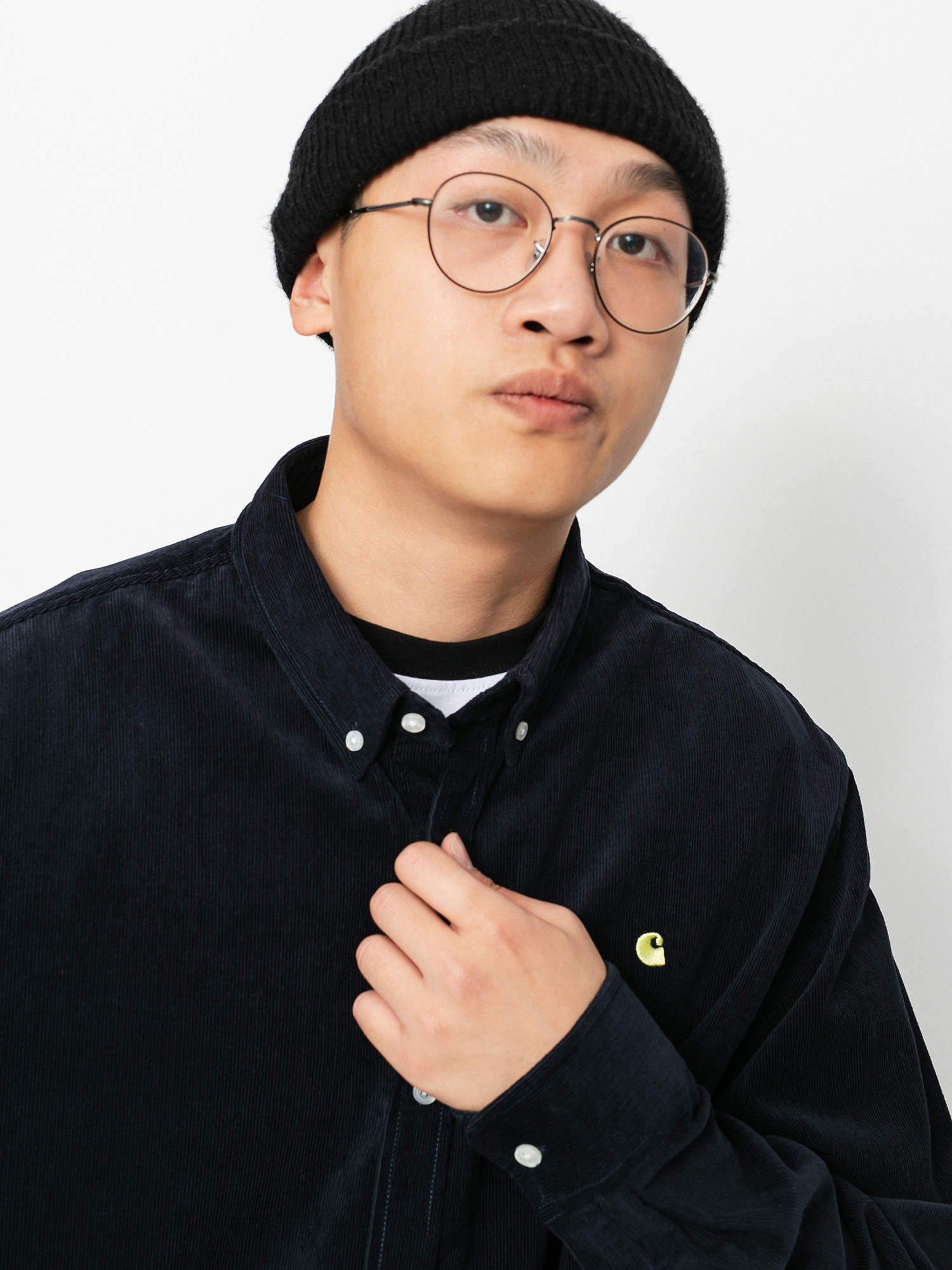Koszula Carhartt WIP Madison Cord (dark navy/limoncello)