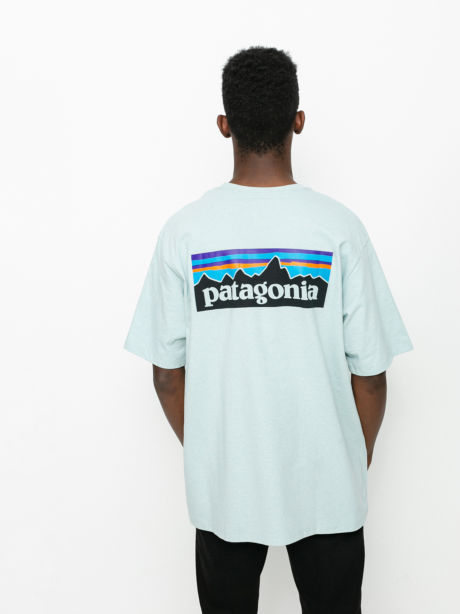 T-shirt Patagonia P6 Logo Responsibili (big sky blue)