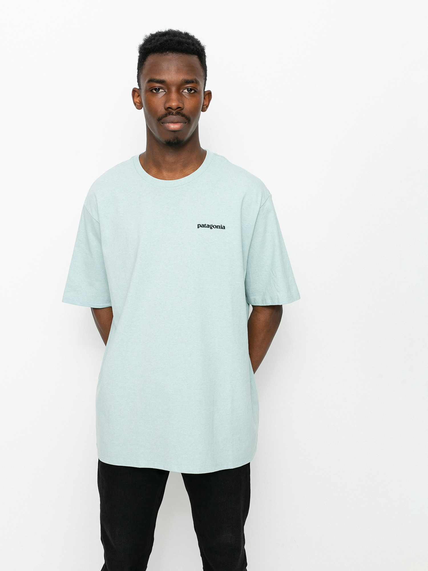 T-shirt Patagonia P6 Logo Responsibili (big sky blue)