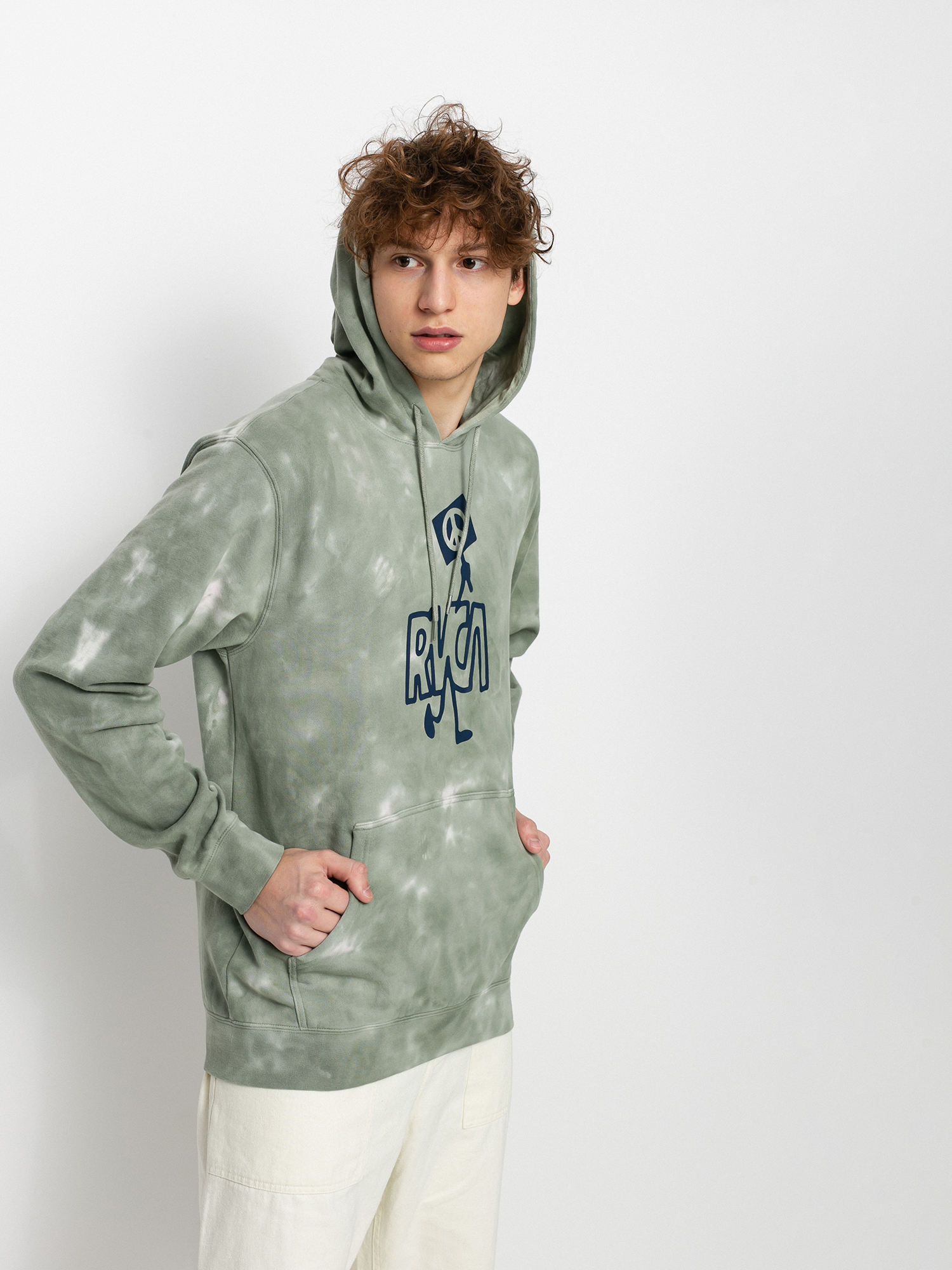 Bluza z kapturem RVCA Nearby Tie Dye HD (green)