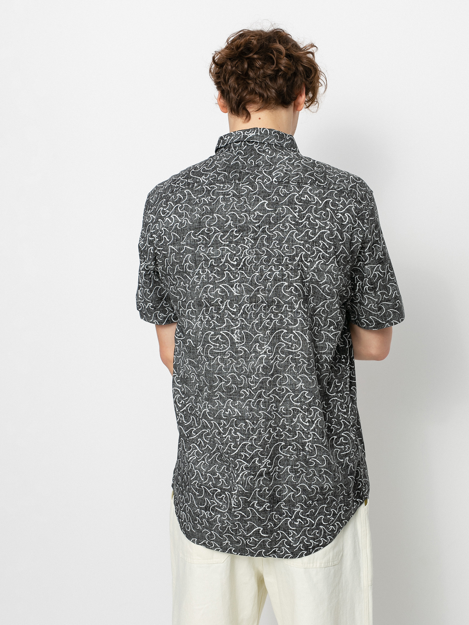 Koszula RVCA Oblow Waves Ls (black)