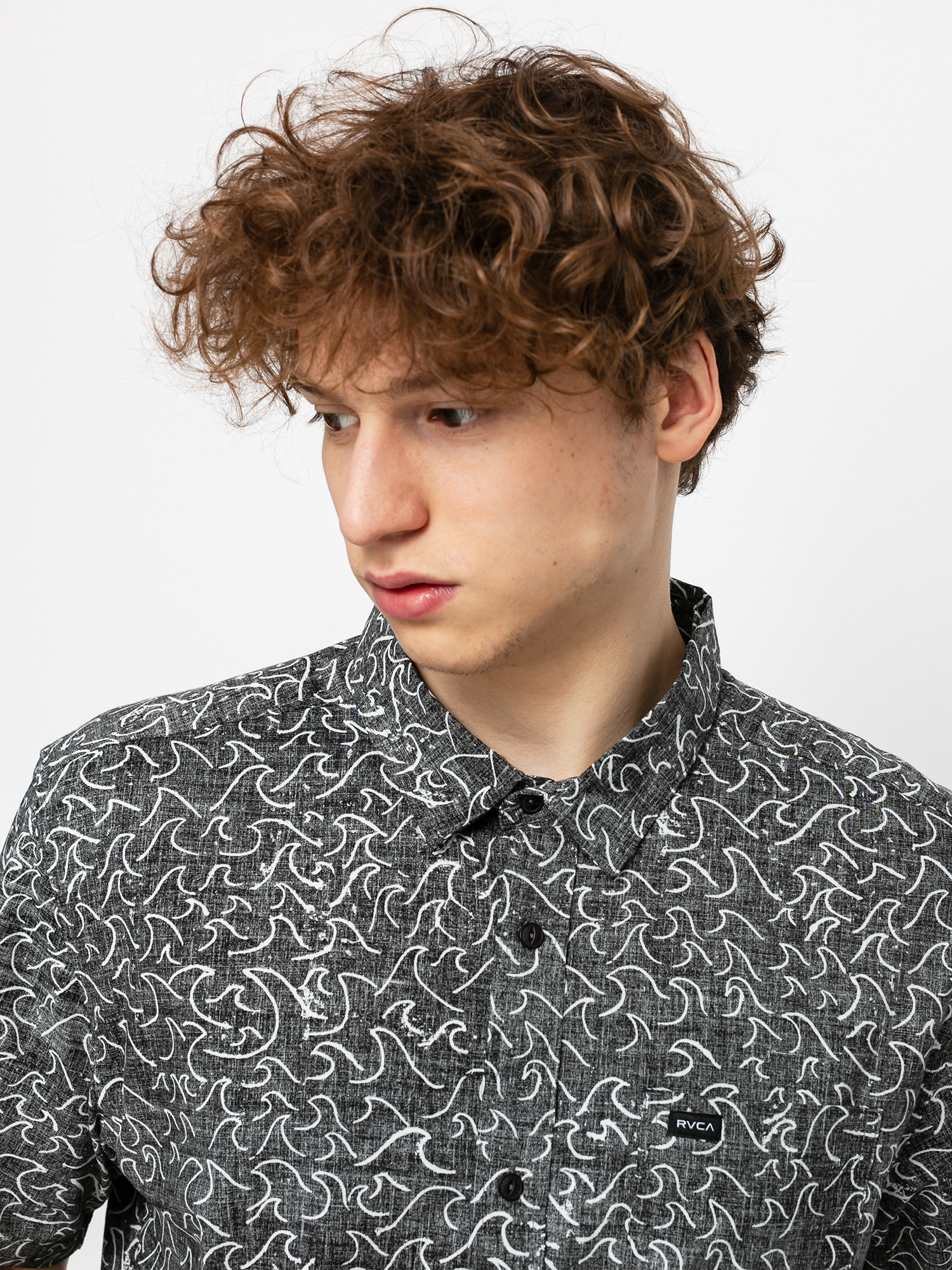 Koszula RVCA Oblow Waves Ls (black)