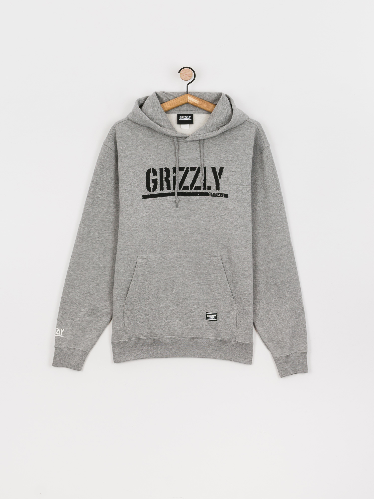 Bluza z kapturem Grizzly Griptape OG Stamp HD (heather grey/black)