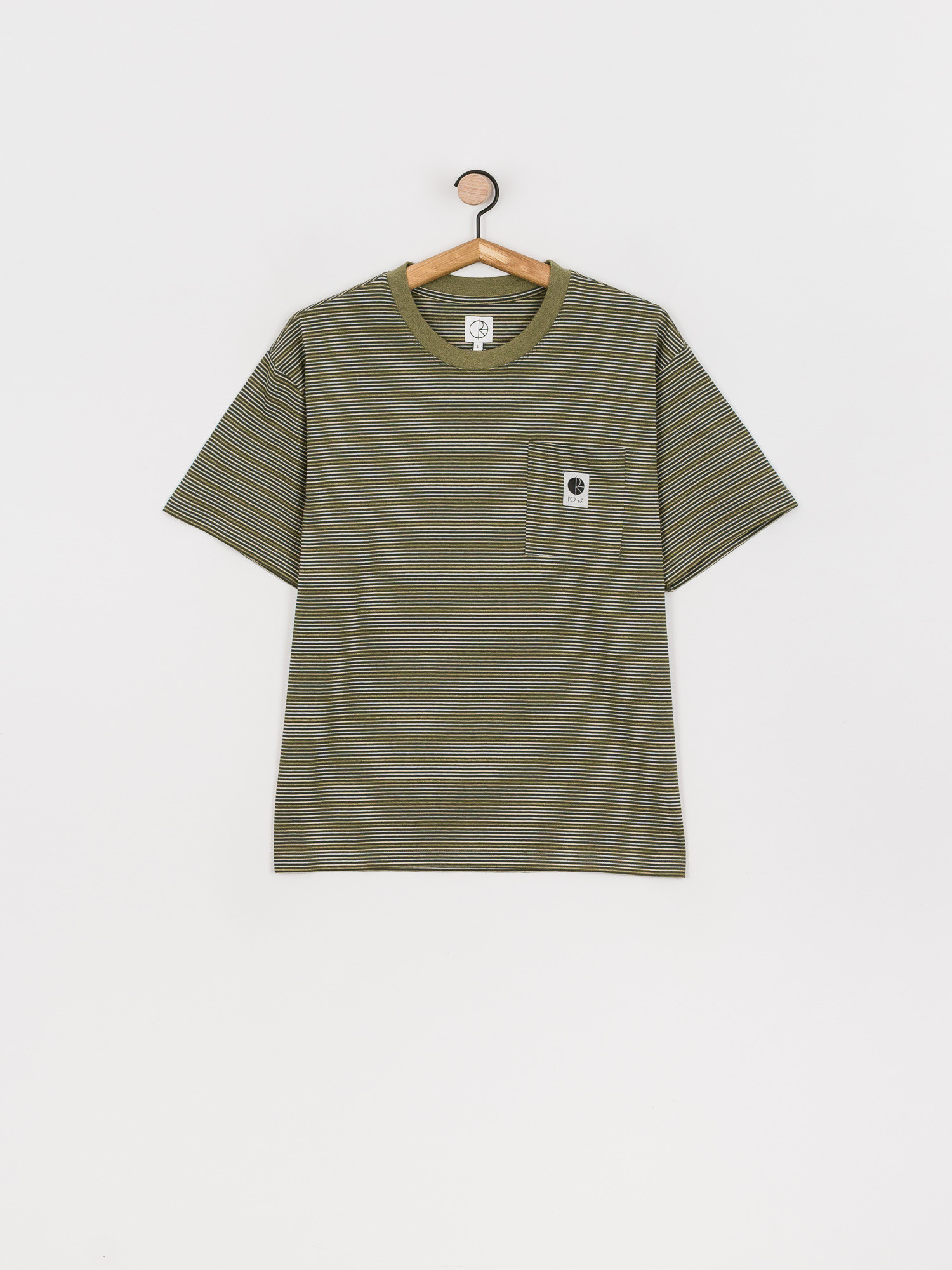 T-shirt Polar Skate Stripe Pocket (army green)