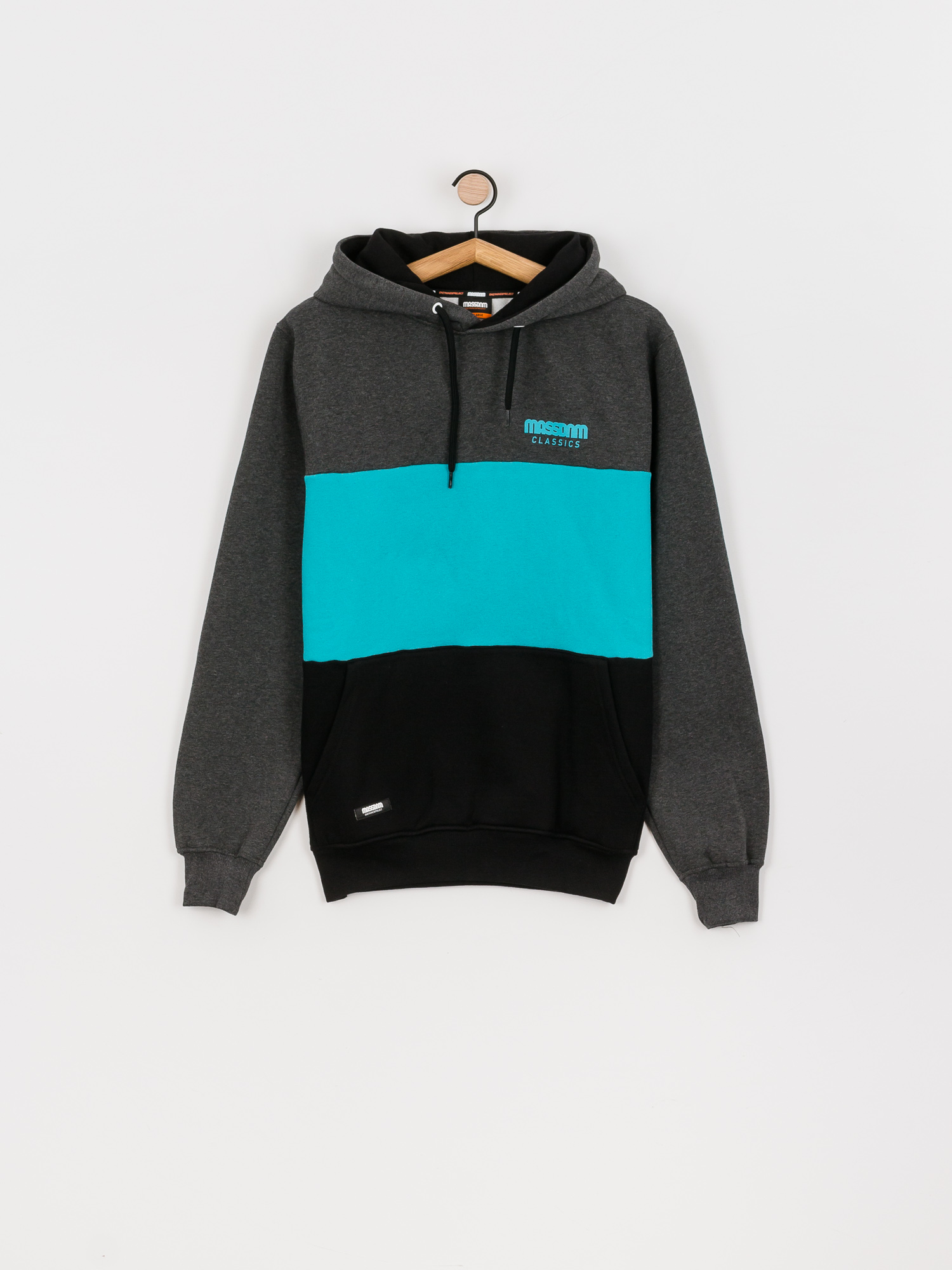 Bluza z kapturem MassDnm Zone HD (dark heather/turquoise/black)
