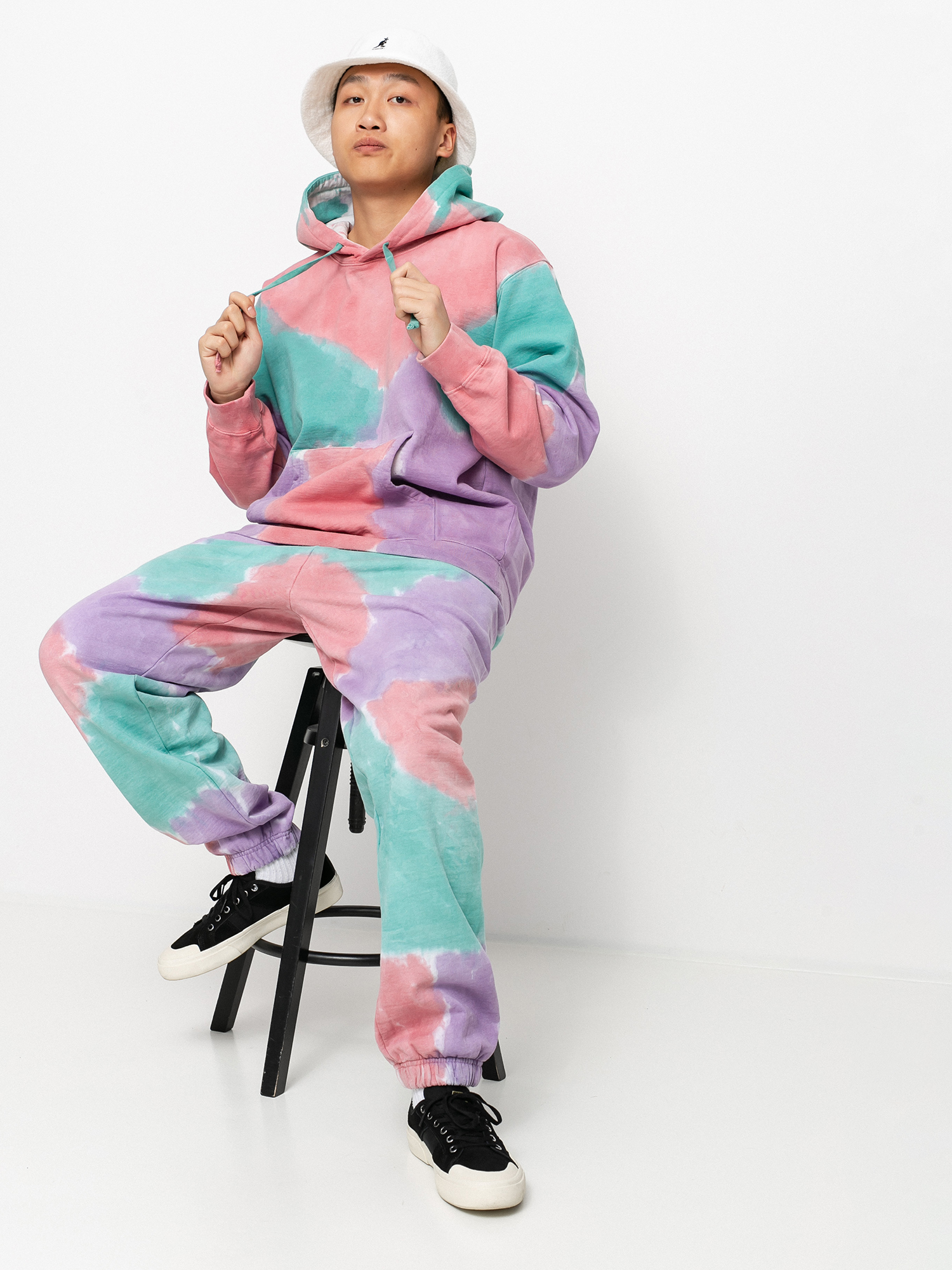 Bluza z kapturem OBEY Sustainable Tie Dye HD (purple nitro multi)