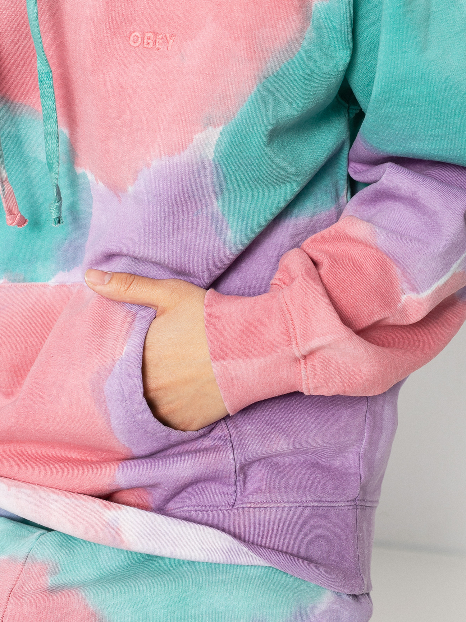 Bluza z kapturem OBEY Sustainable Tie Dye HD (purple nitro multi)