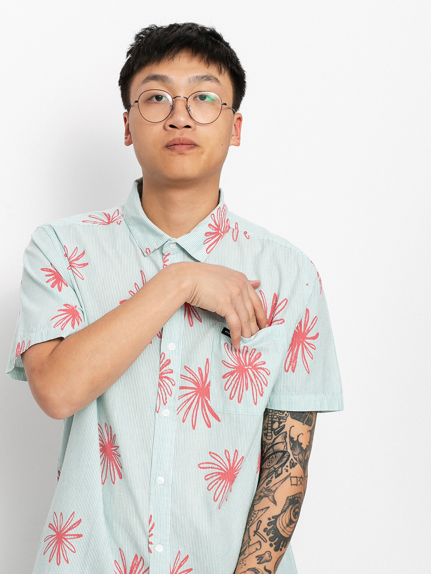 Koszula RVCA Whirls Ls (coral pink)
