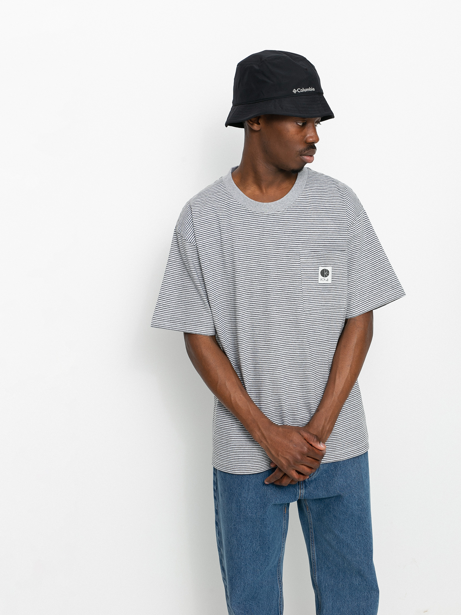 T-shirt Polar Skate Stripe Pocket (grey)
