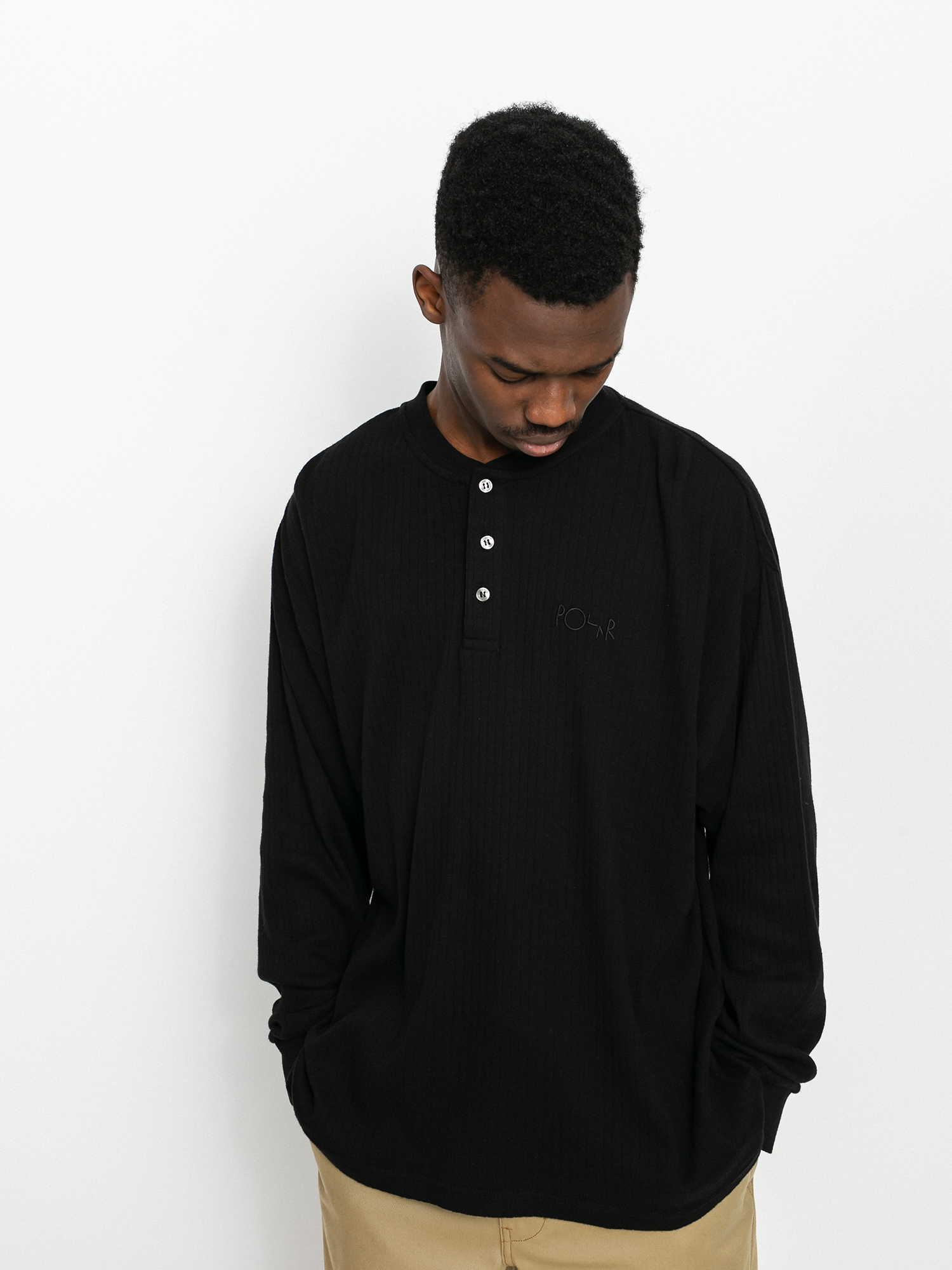 Longsleeve Polar Skate Rib Henley (black)