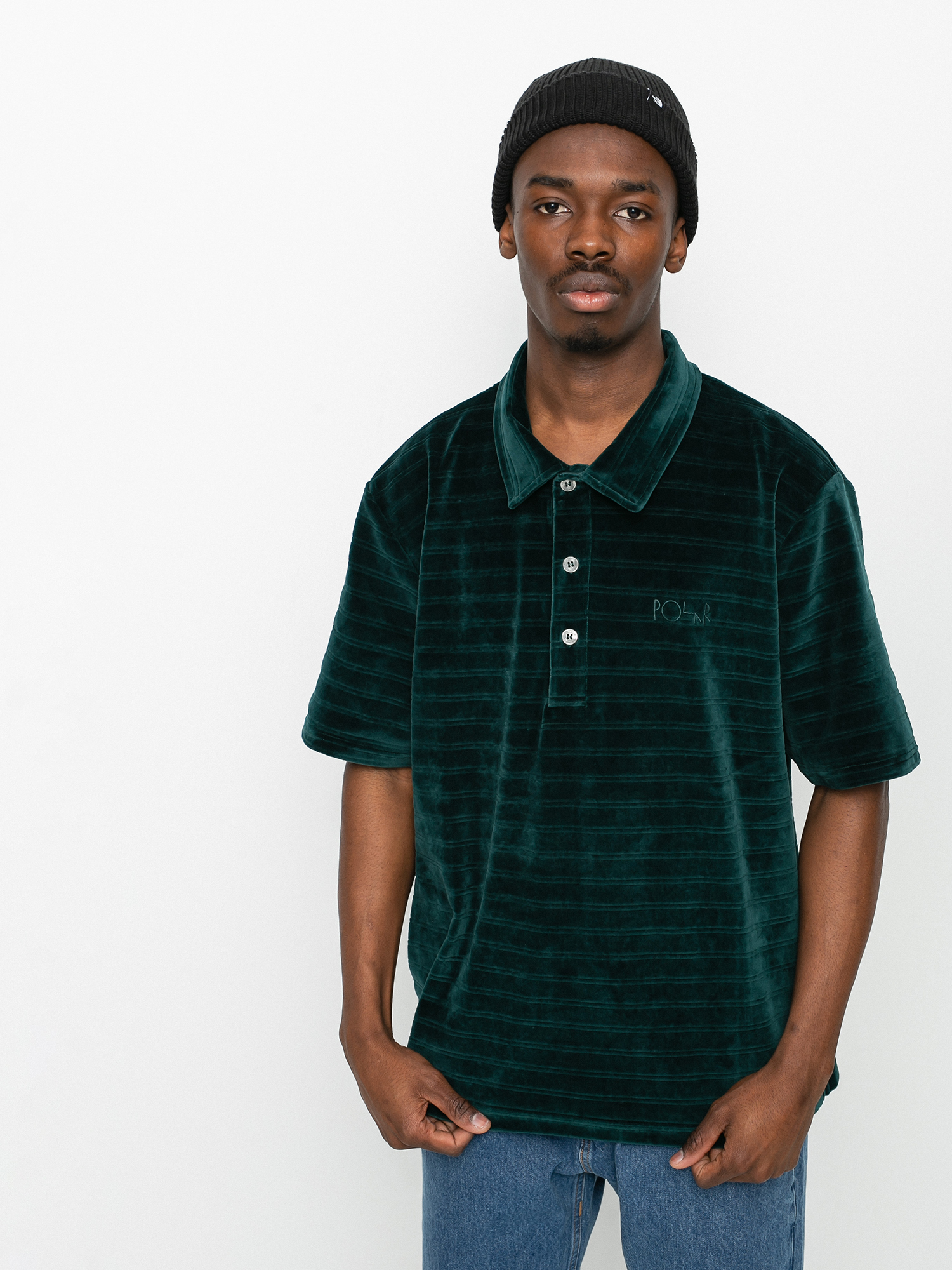 Polo Polar Skate Stripe Velour (dark green)