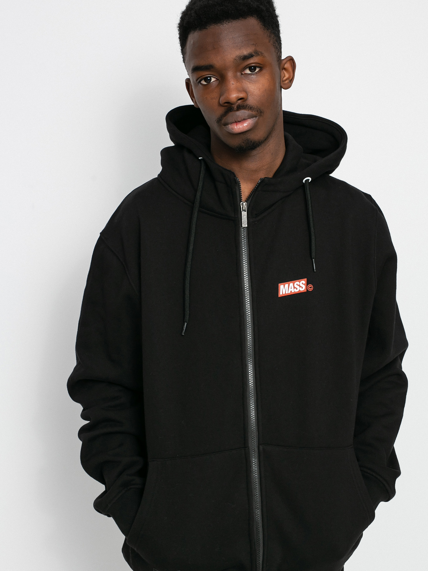 Bluza z kapturem MassDnm Box Zip ZHD (black)
