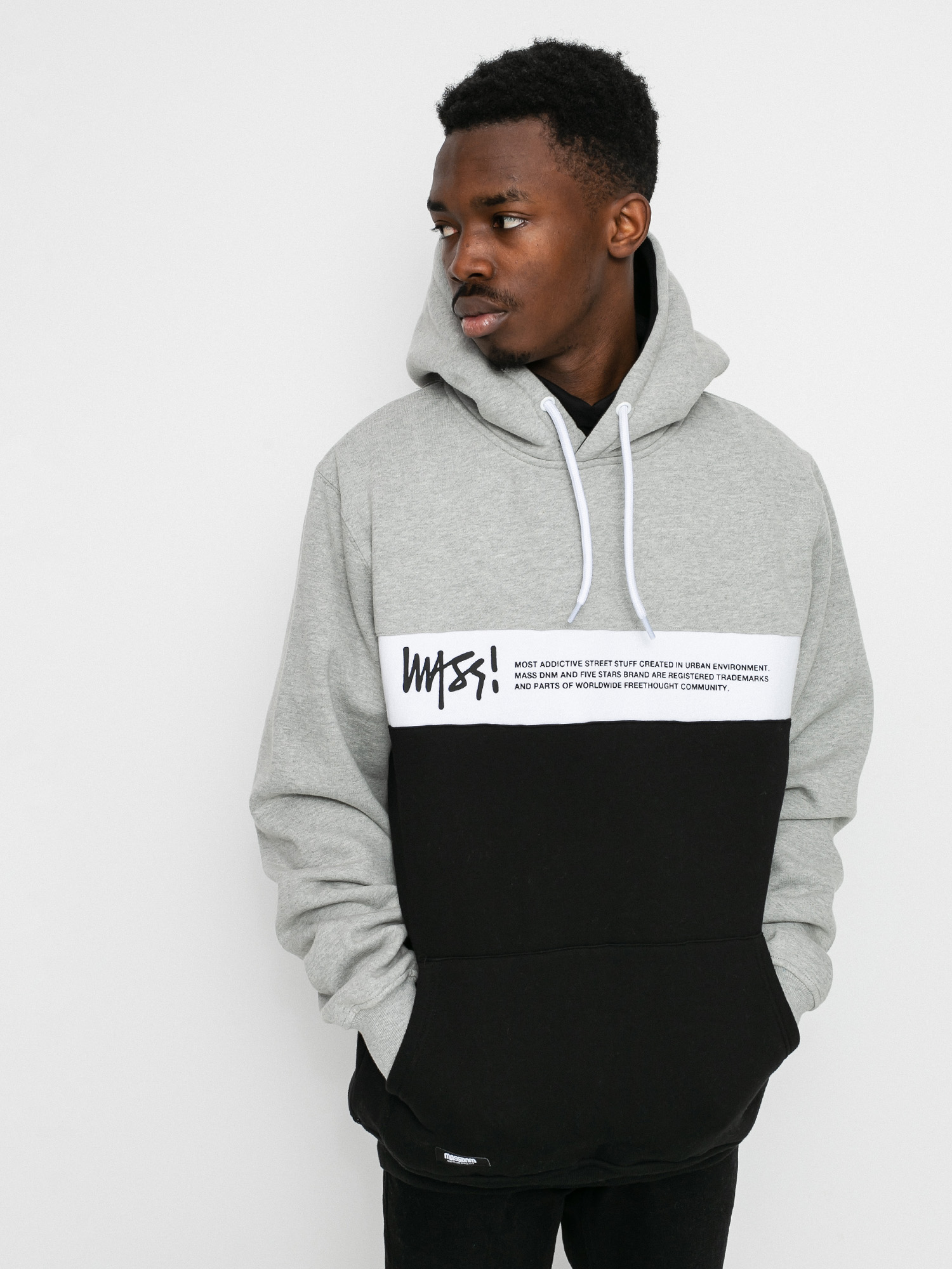 Bluza z kapturem MassDnm Special HD (light heather grey/black)