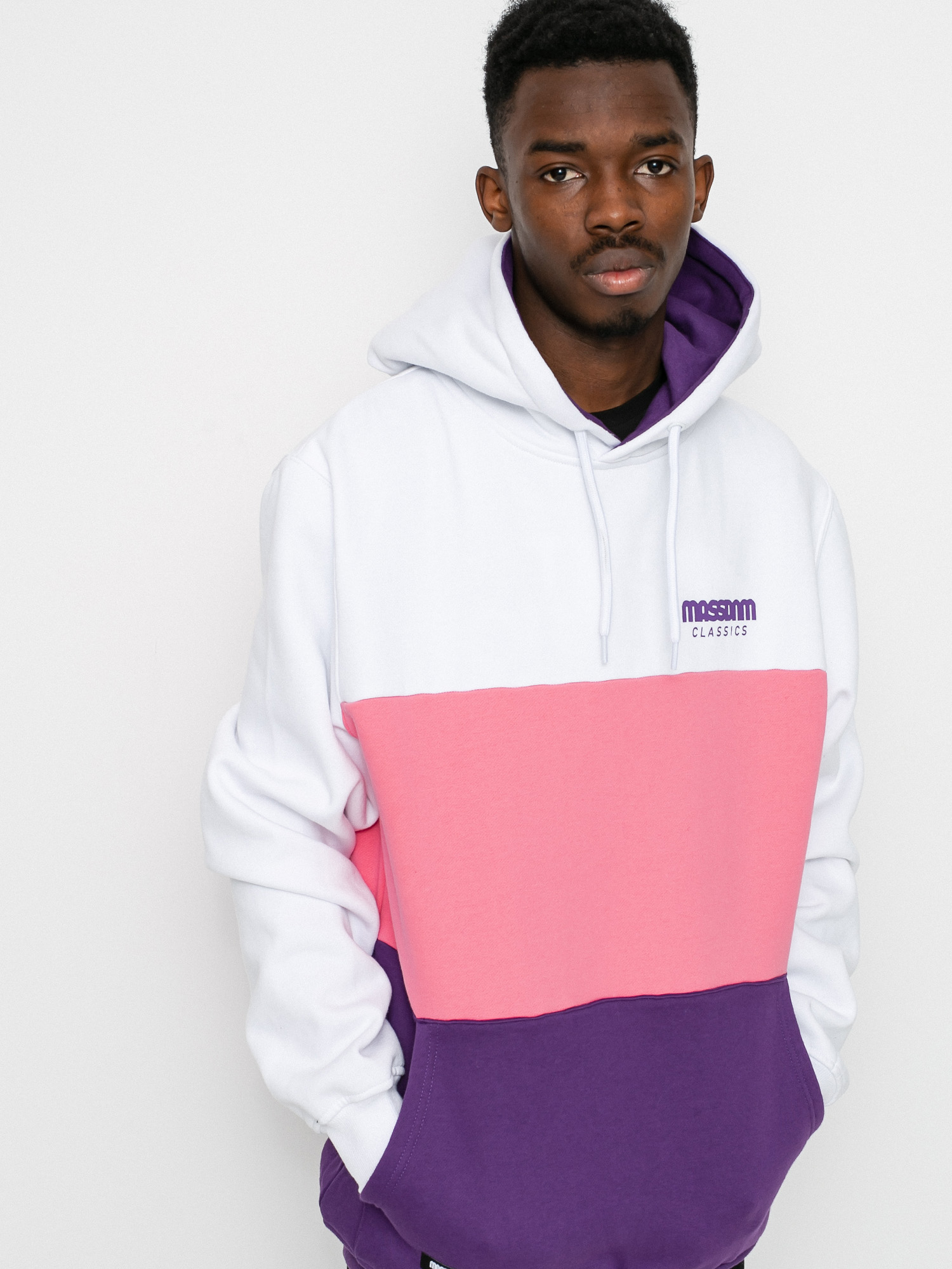 Bluza z kapturem MassDnm Zone HD (white/light pink/purple)