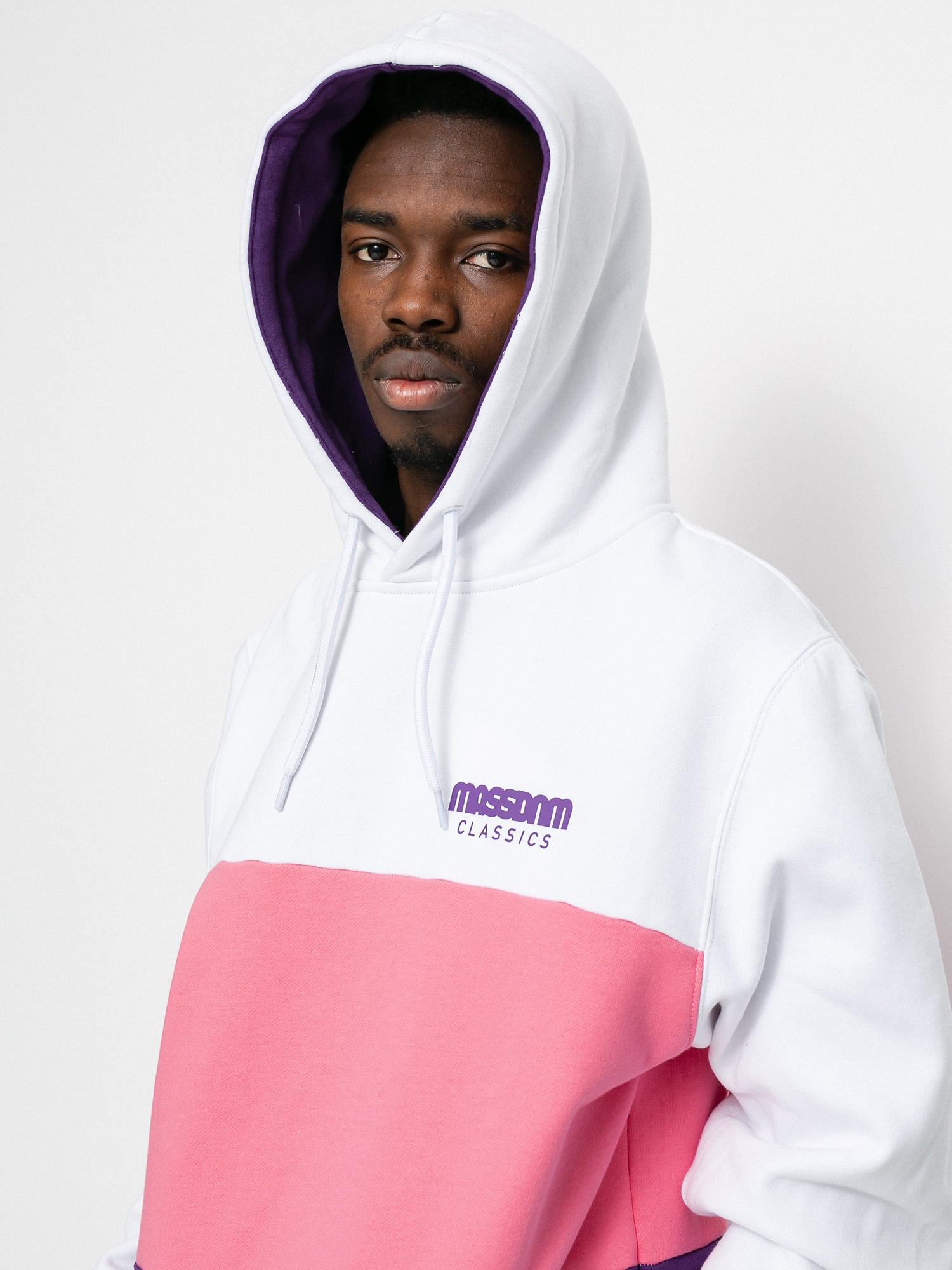 Bluza z kapturem MassDnm Zone HD (white/light pink/purple)