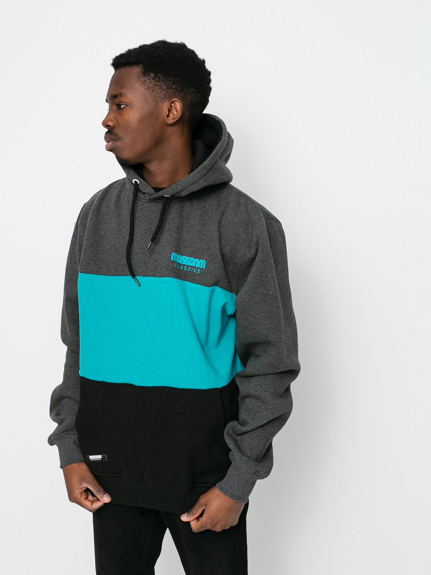 Bluza z kapturem MassDnm Zone HD (dark heather/turquoise/black)