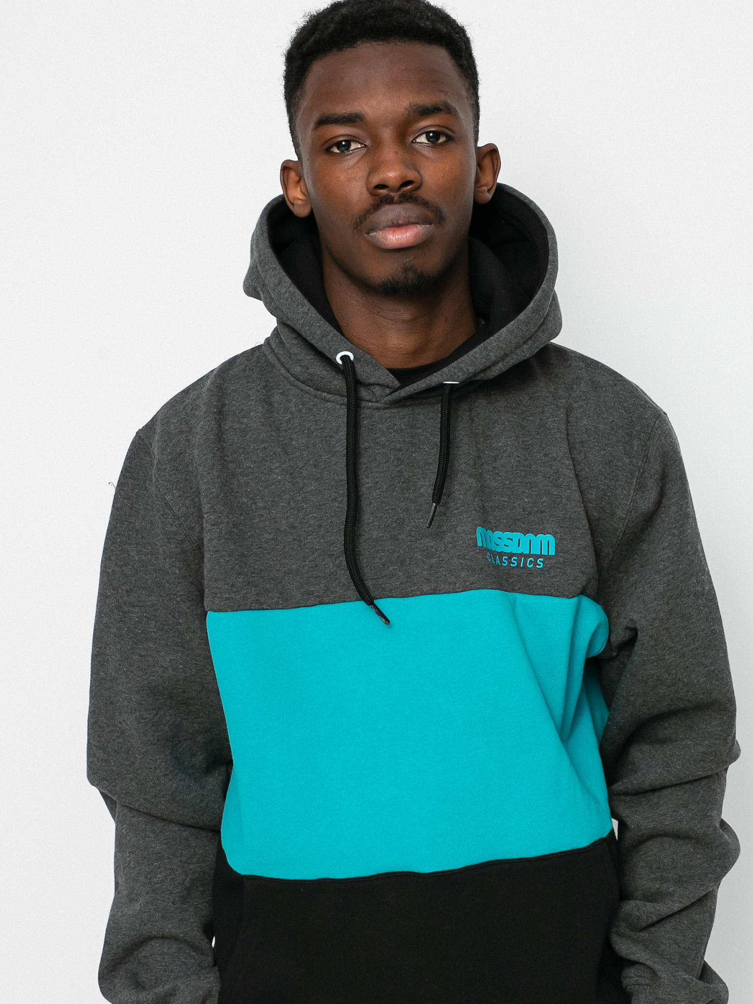 Bluza z kapturem MassDnm Zone HD (dark heather/turquoise/black)