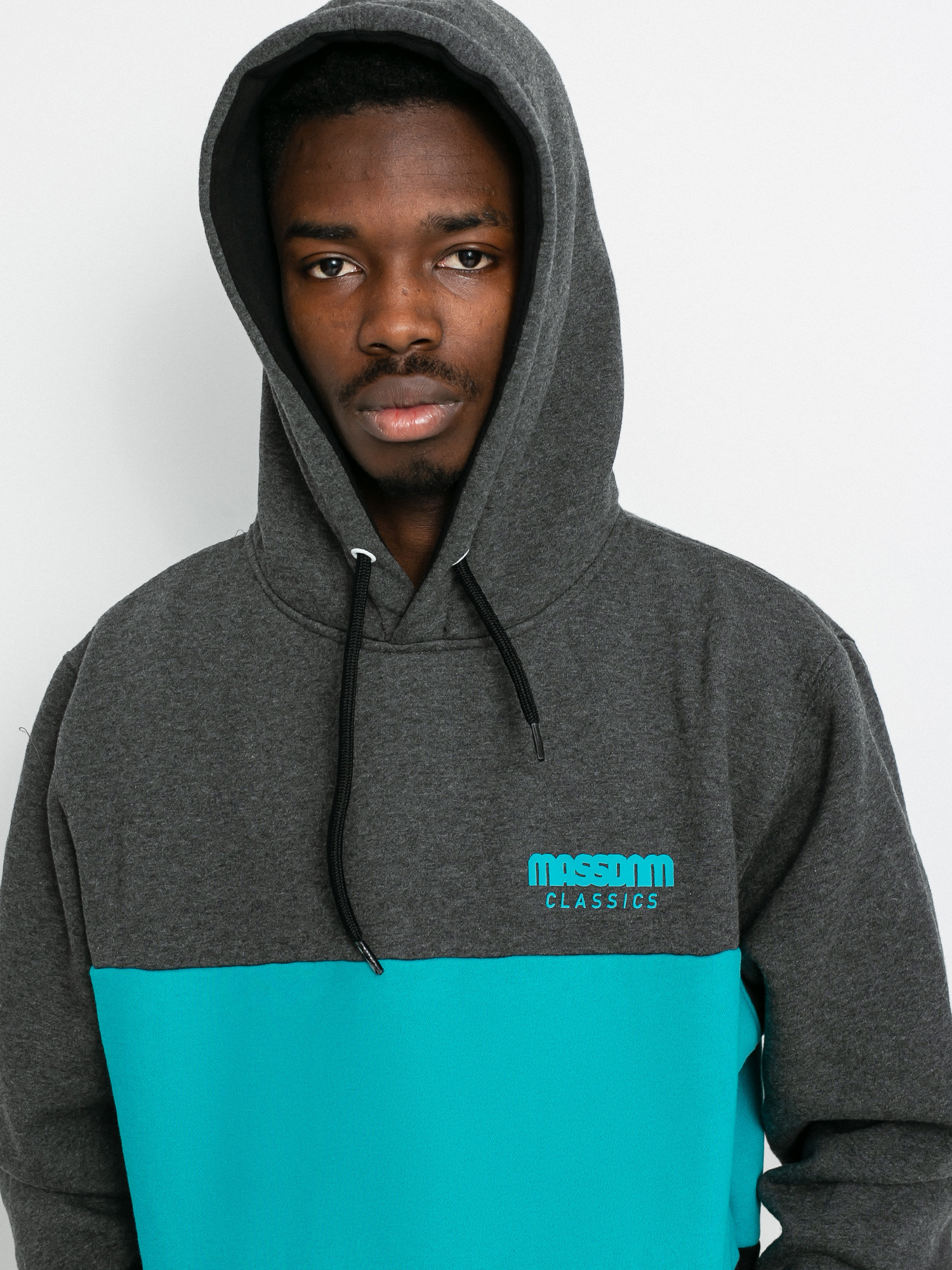 Bluza z kapturem MassDnm Zone HD (dark heather/turquoise/black)