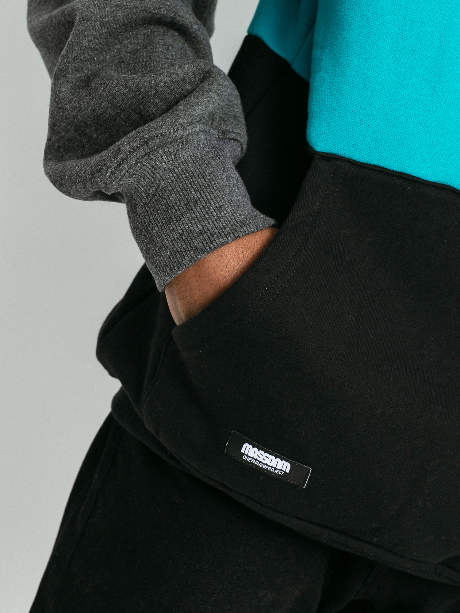 Bluza z kapturem MassDnm Zone HD (dark heather/turquoise/black)