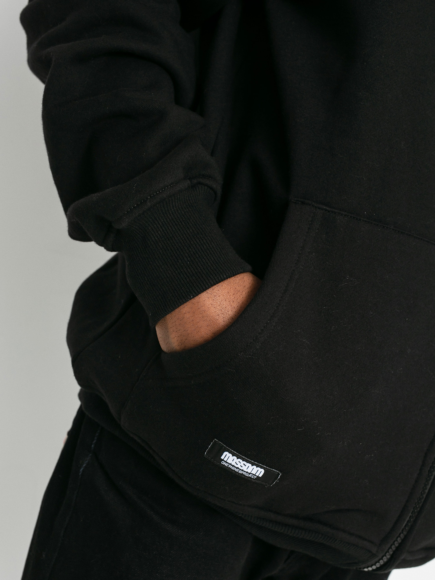 Bluza z kapturem MassDnm Box Zip ZHD (black)