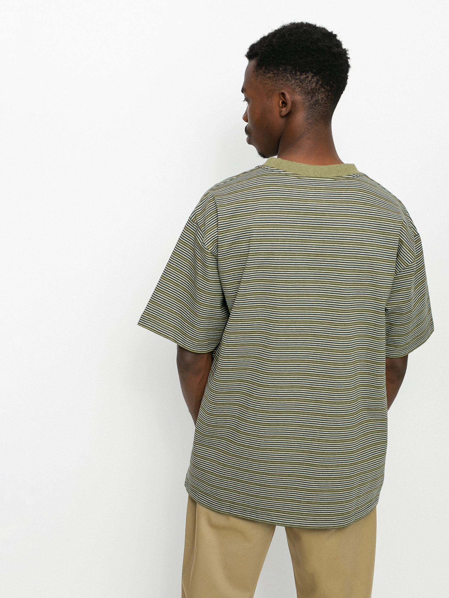 T-shirt Polar Skate Stripe Pocket (army green)
