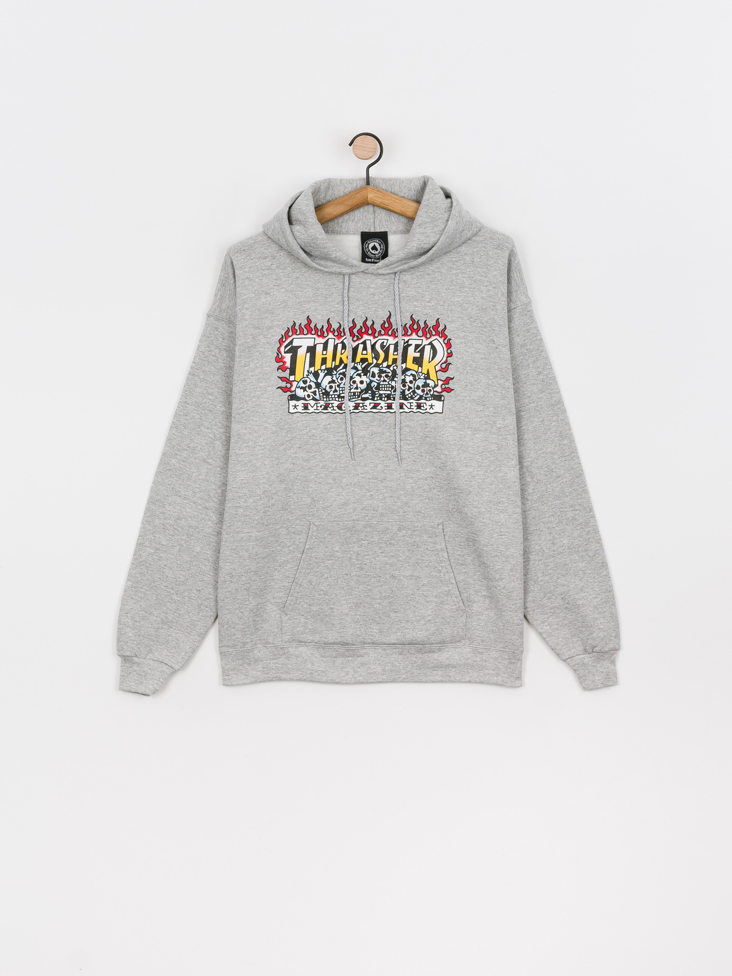 Bluza z kapturem Thrasher Krak Skulls HD (heather grey)