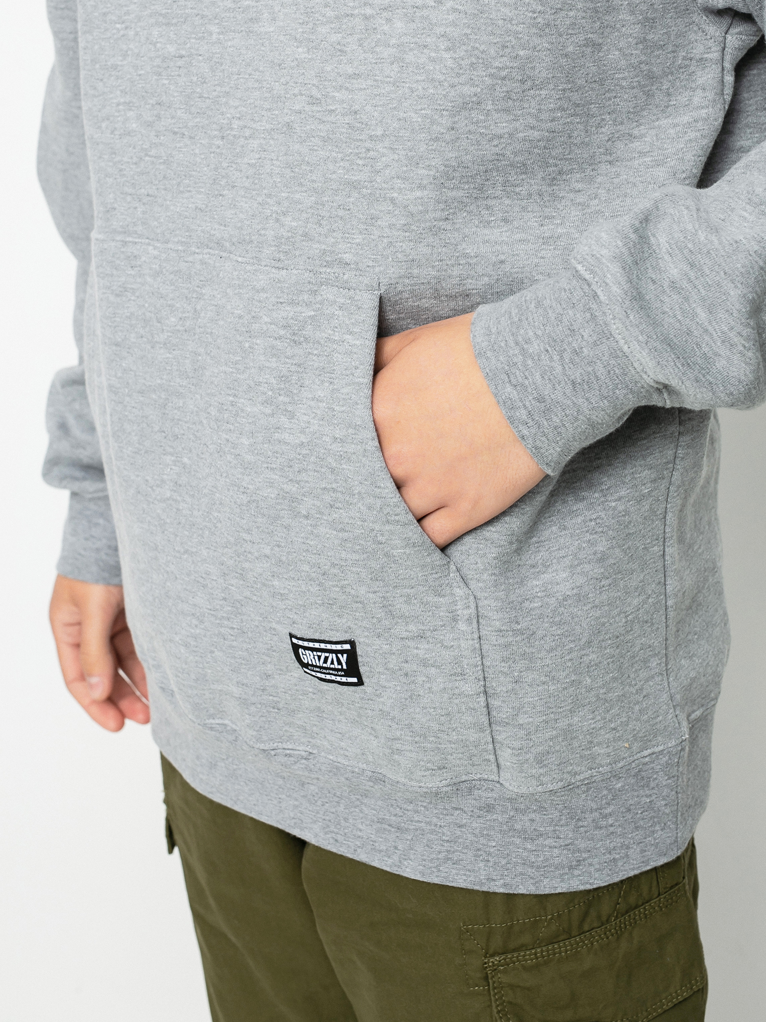 Bluza z kapturem Grizzly Griptape OG Stamp HD (heather grey/black)