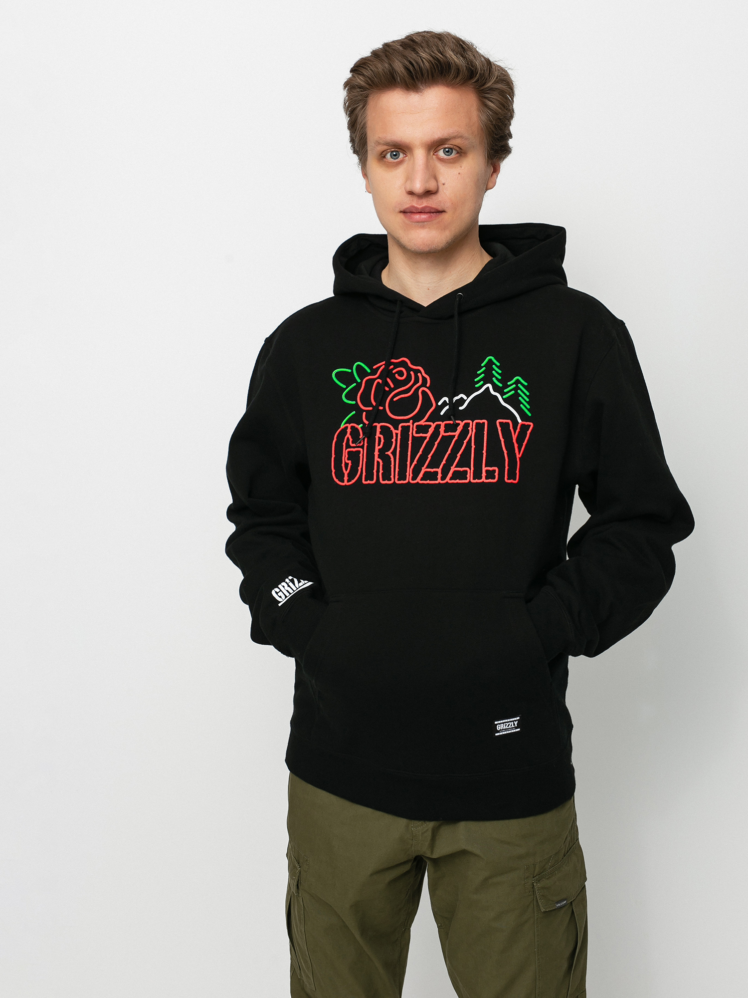 Bluza z kapturem Grizzly Griptape Rosebud HD (black)
