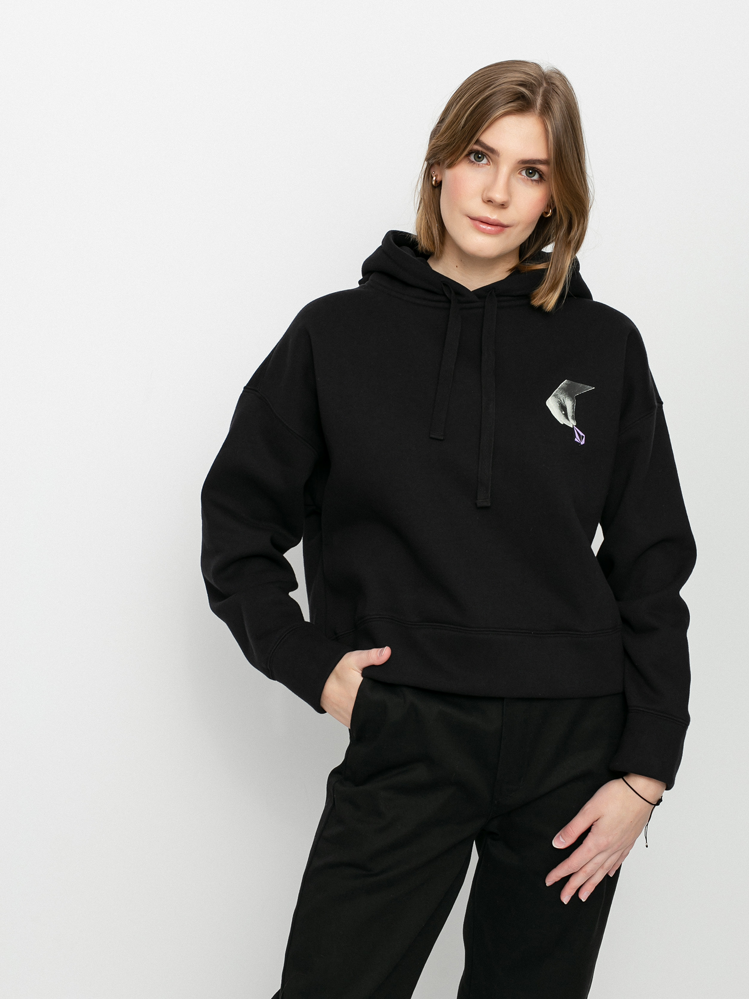 Bluza z kapturem Volcom Voltrip HD Wmn (black)