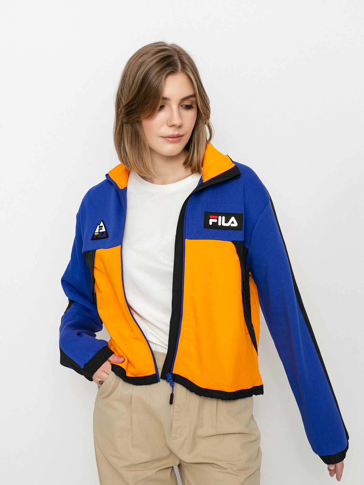 Kurtka Fila Calant Wmn (clematis blue/flame orange/black)