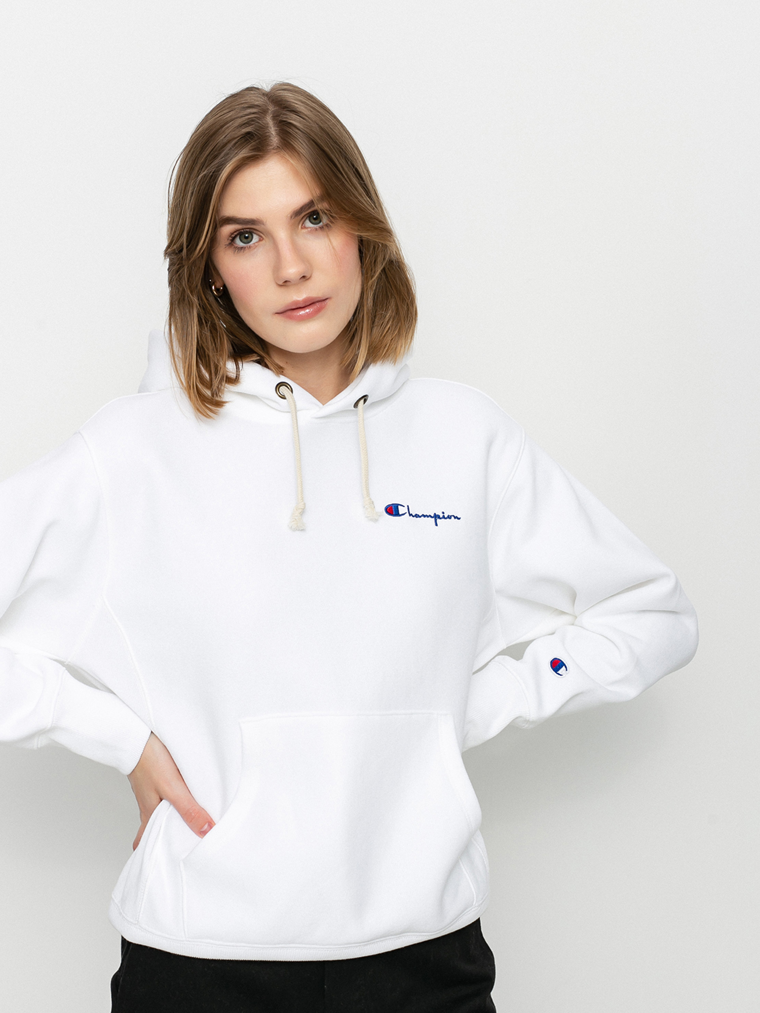 Bluza z kapturem Champion Sweatshirt HD 113150 Wmn (wht)