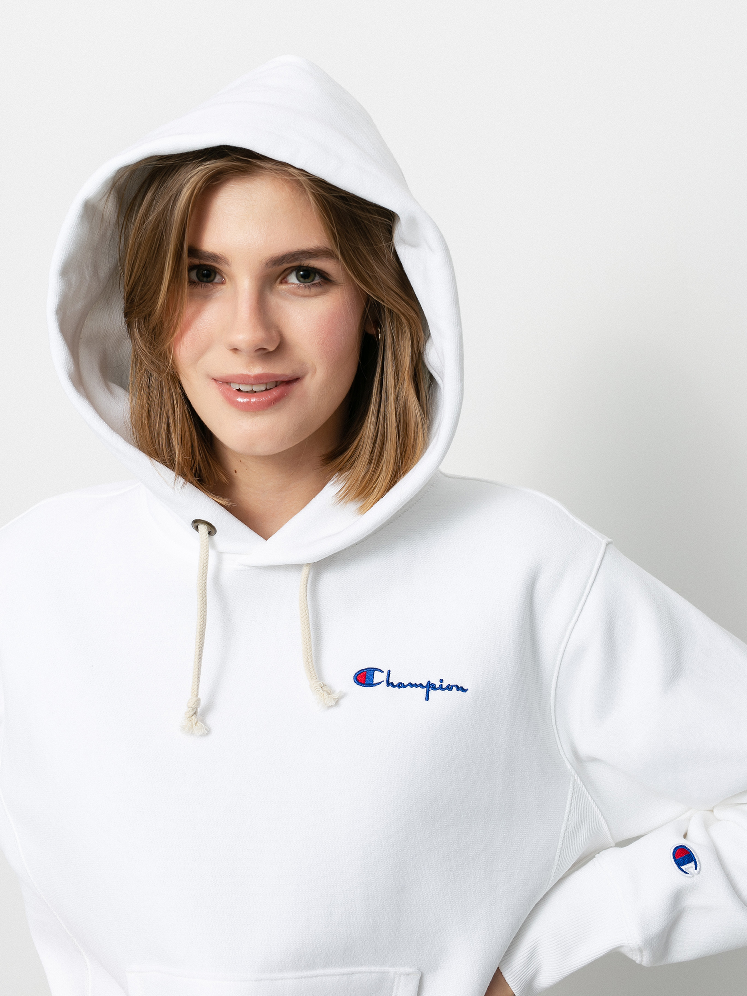 Bluza z kapturem Champion Sweatshirt HD 113150 Wmn (wht)