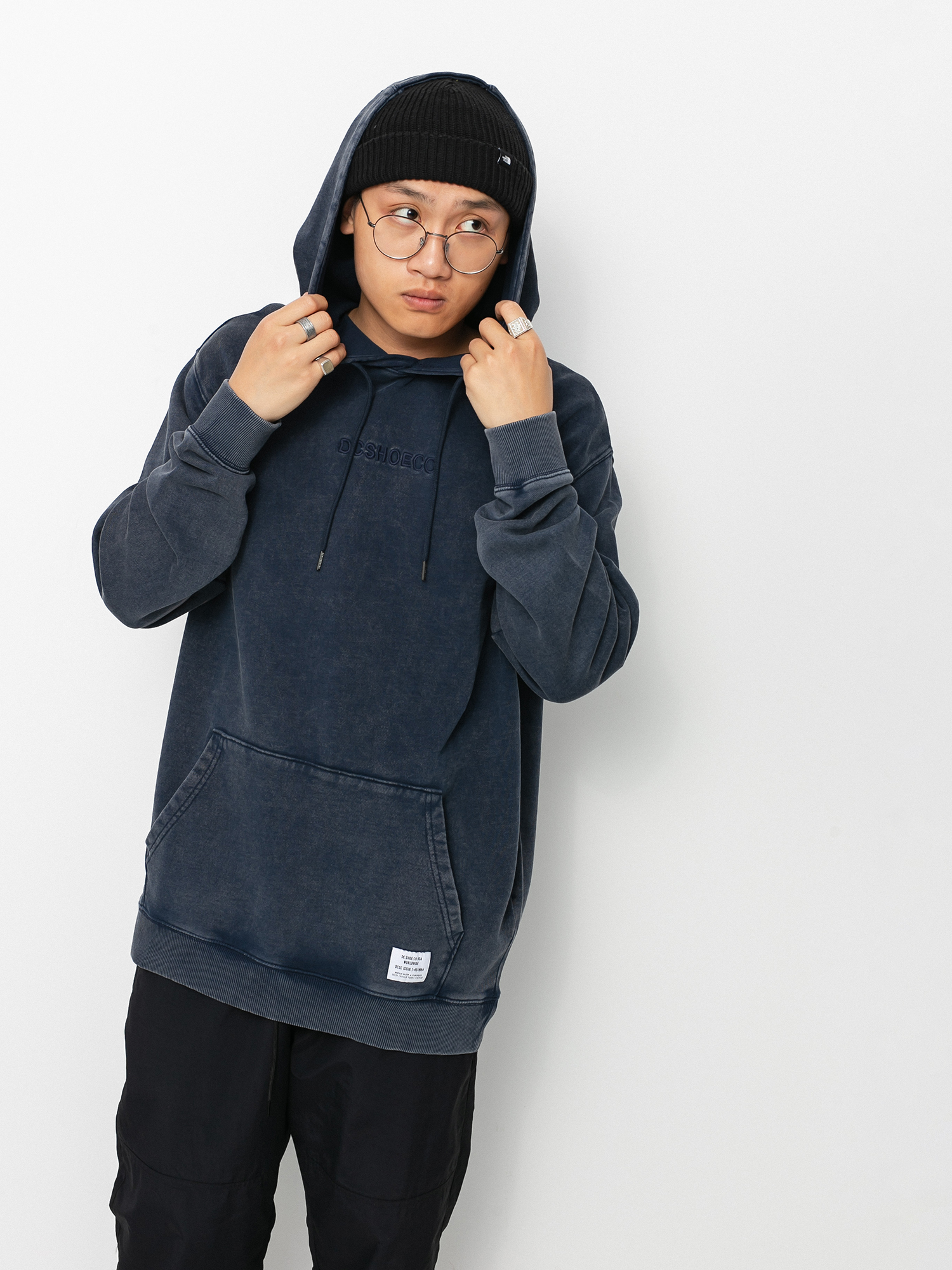 Bluza z kapturem DC Random Pigment Dye HD (navy blazer)