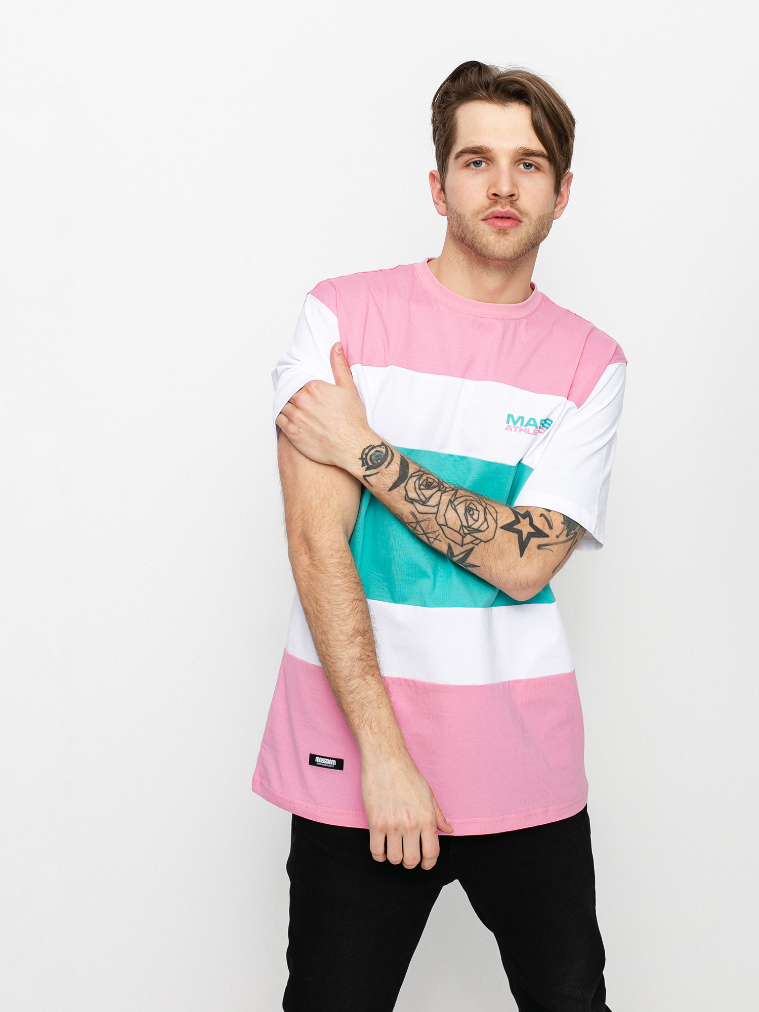 T-shirt MassDnm Layer (lt pink/turquoise)
