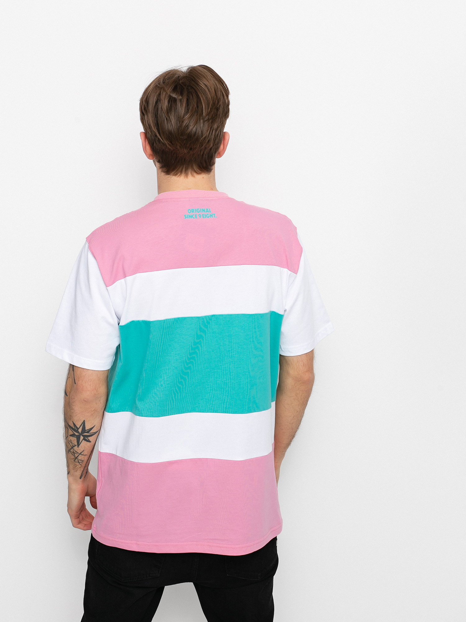T-shirt MassDnm Layer (lt pink/turquoise)