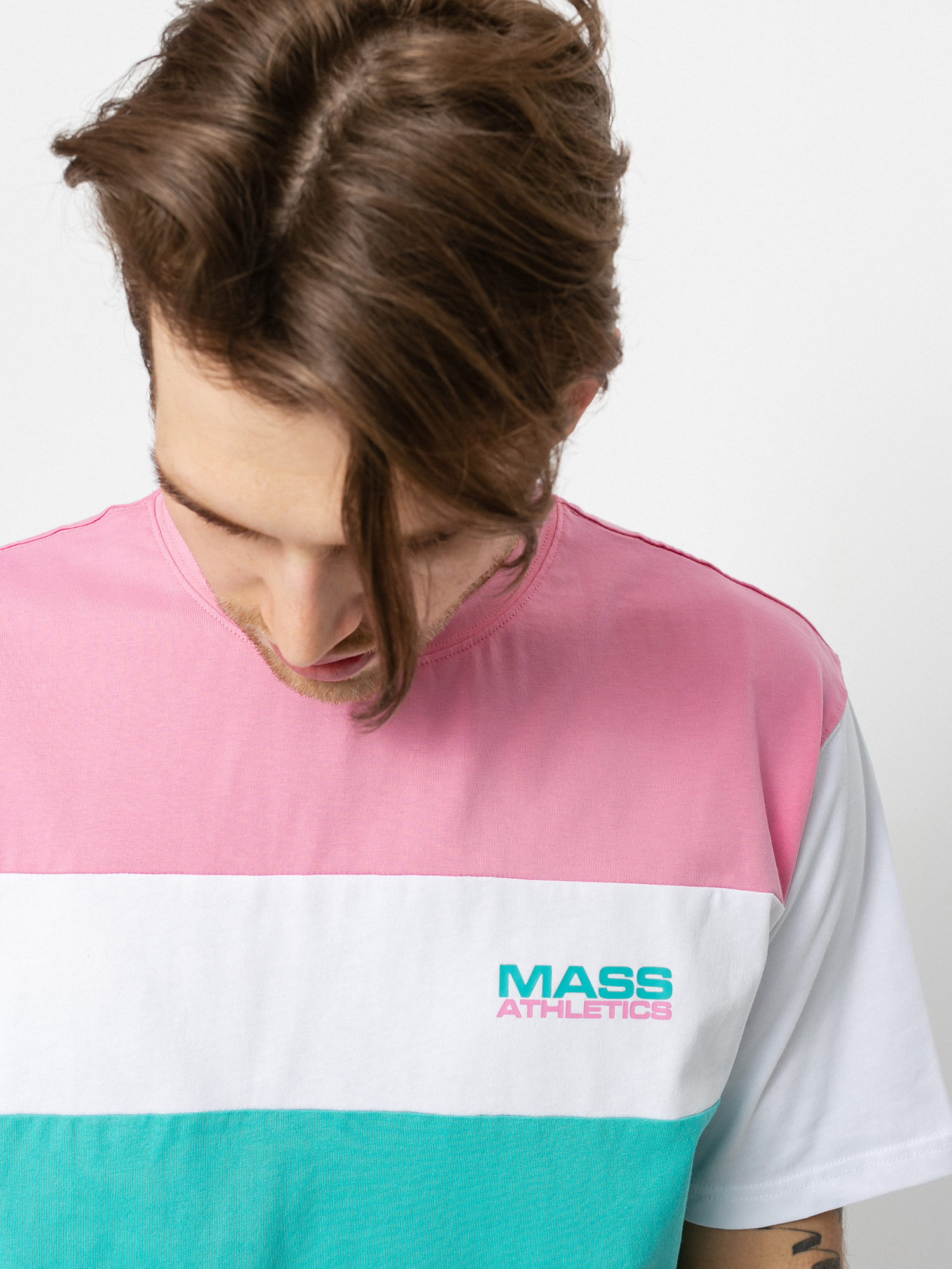 T-shirt MassDnm Layer (lt pink/turquoise)