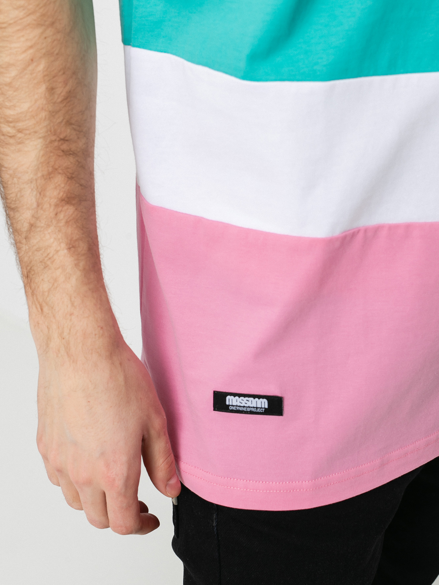 T-shirt MassDnm Layer (lt pink/turquoise)
