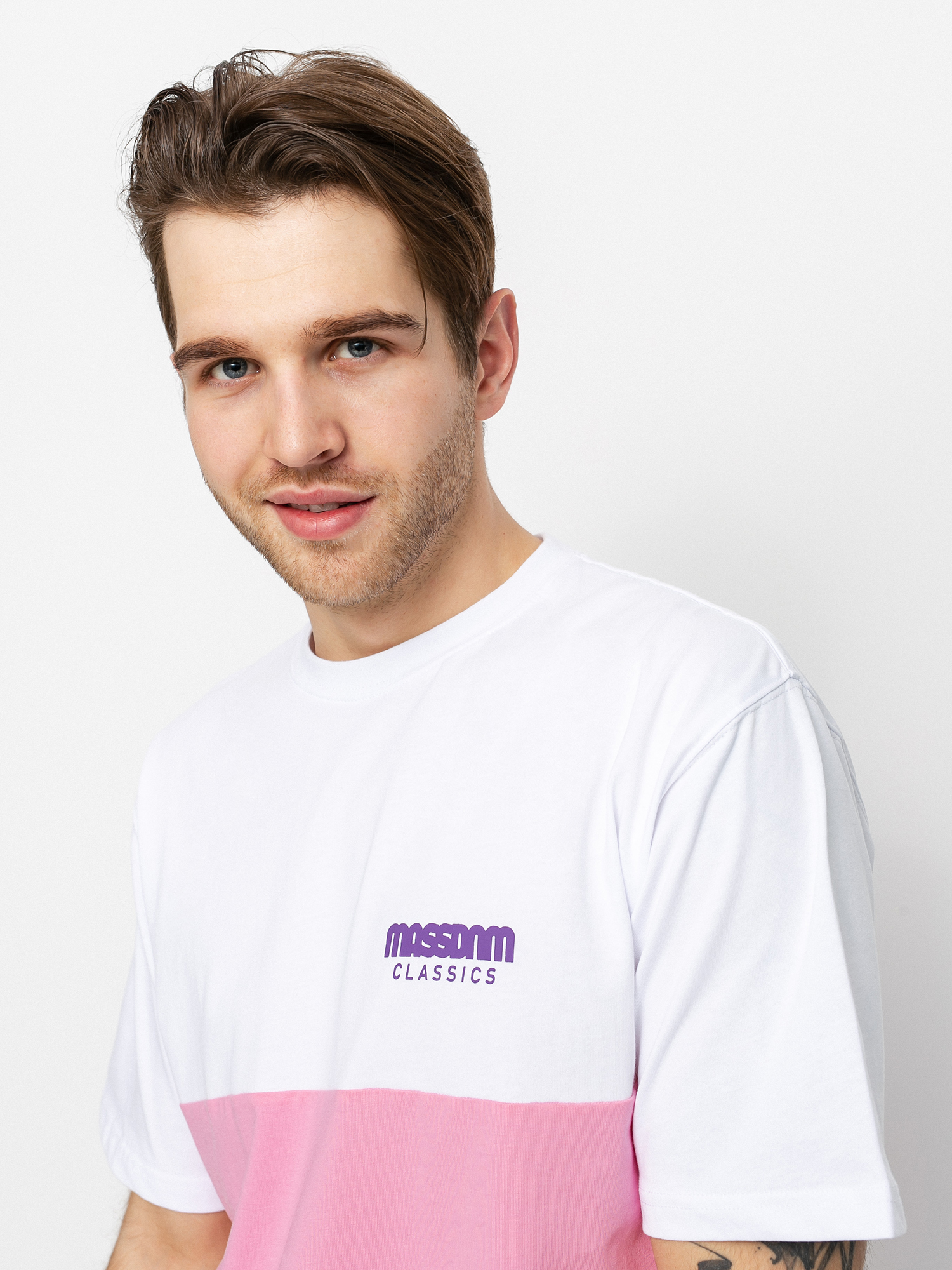 T-shirt MassDnm Zone (white/lt pink/purple)
