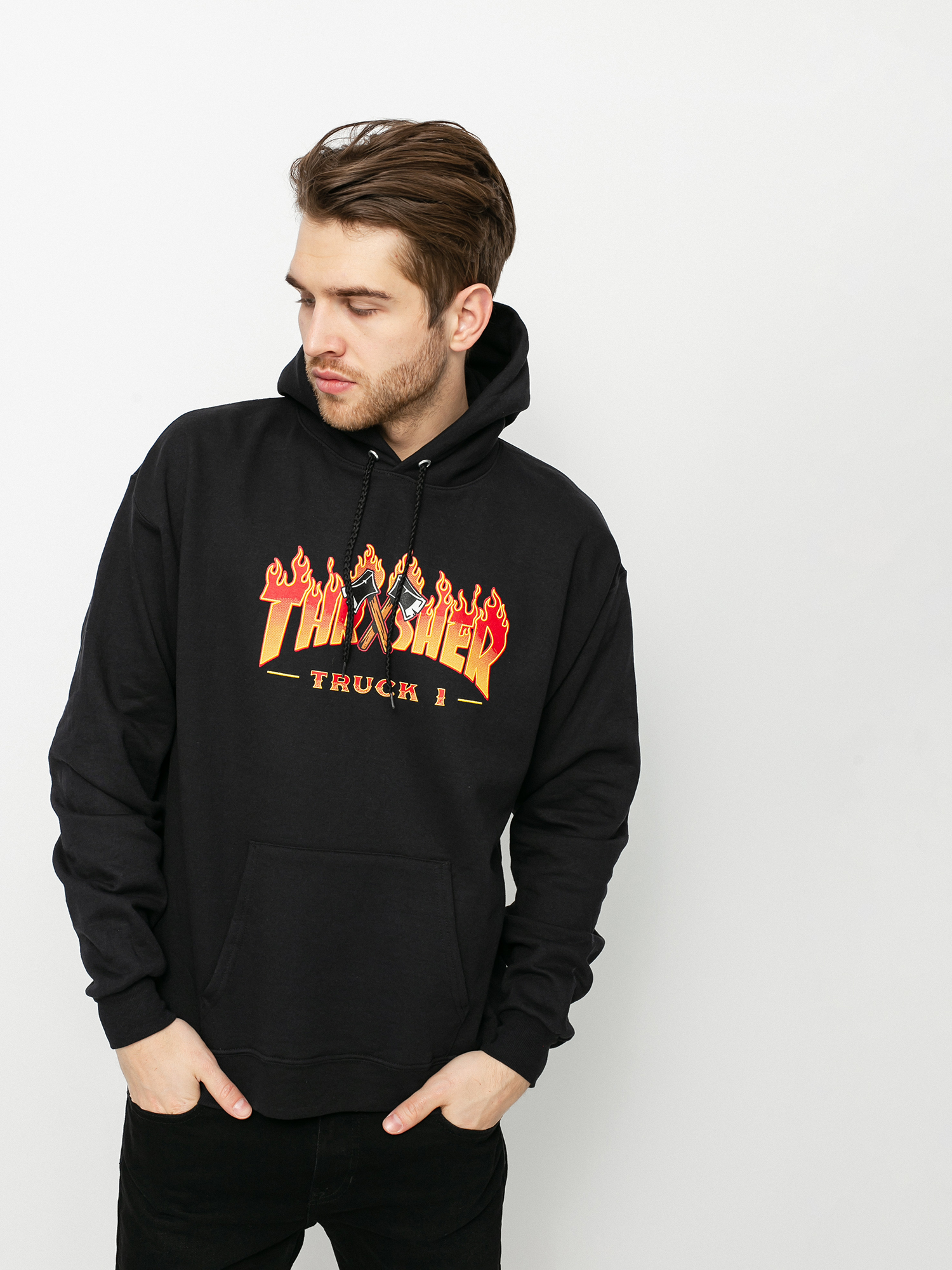 Bluza z kapturem Thrasher Truck 1 HD (black)