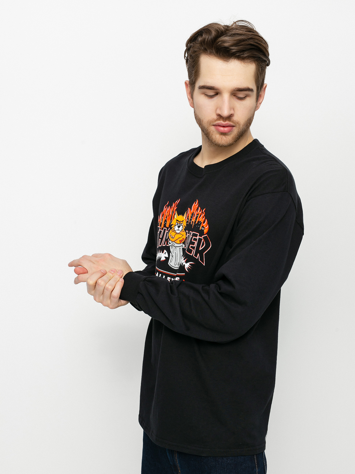 Longsleeve Thrasher Alley Cats (black)