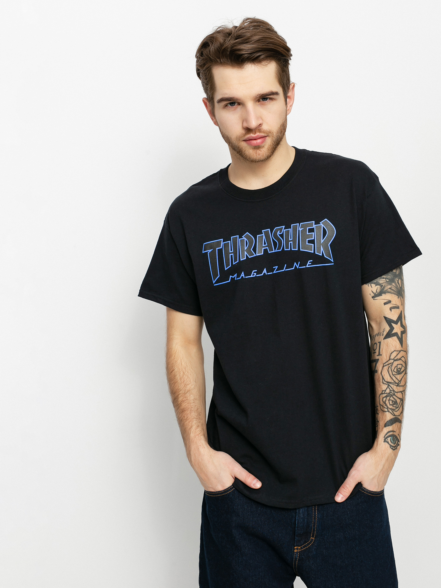 T-shirt Thrasher Outlined (black/black)