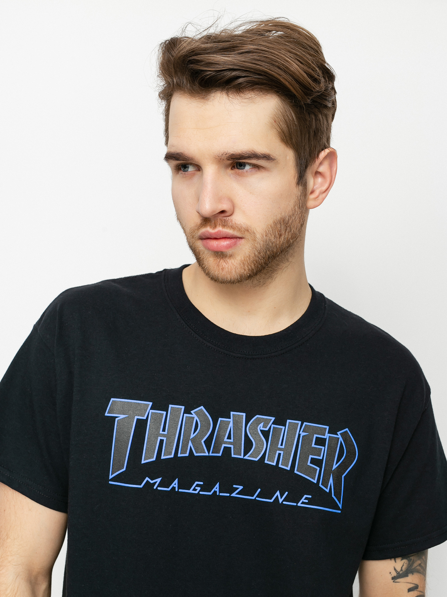 T-shirt Thrasher Outlined (black/black)