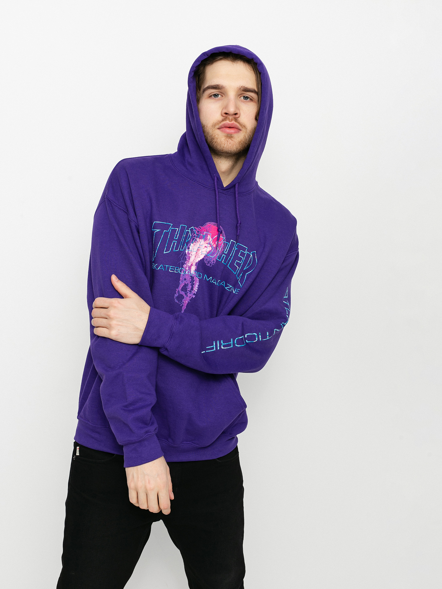 Bluza z kapturem Thrasher Atlantic Drift HD (purple)