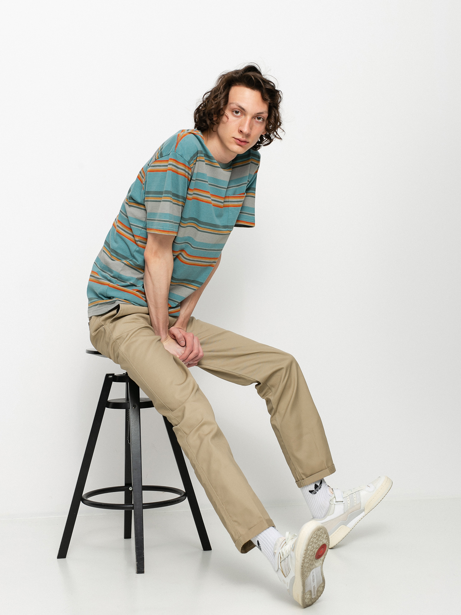 T-shirt Brixton Hilt Alton Pkt Knit (aqua cloud wash)