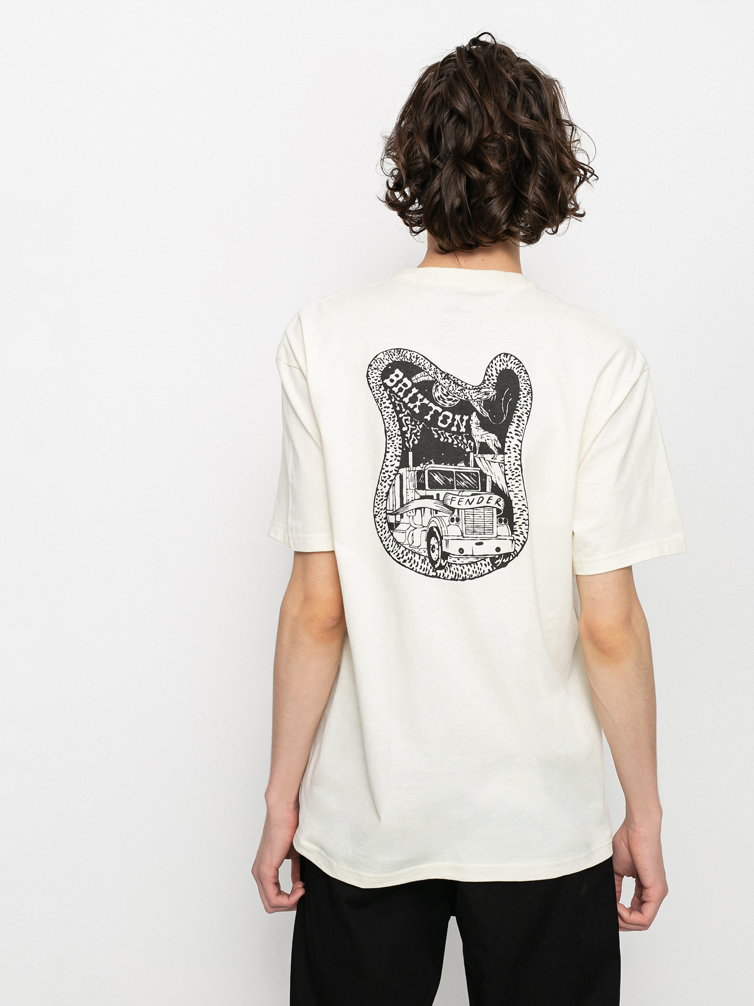T-shirt Brixton Fender Highway (off white)