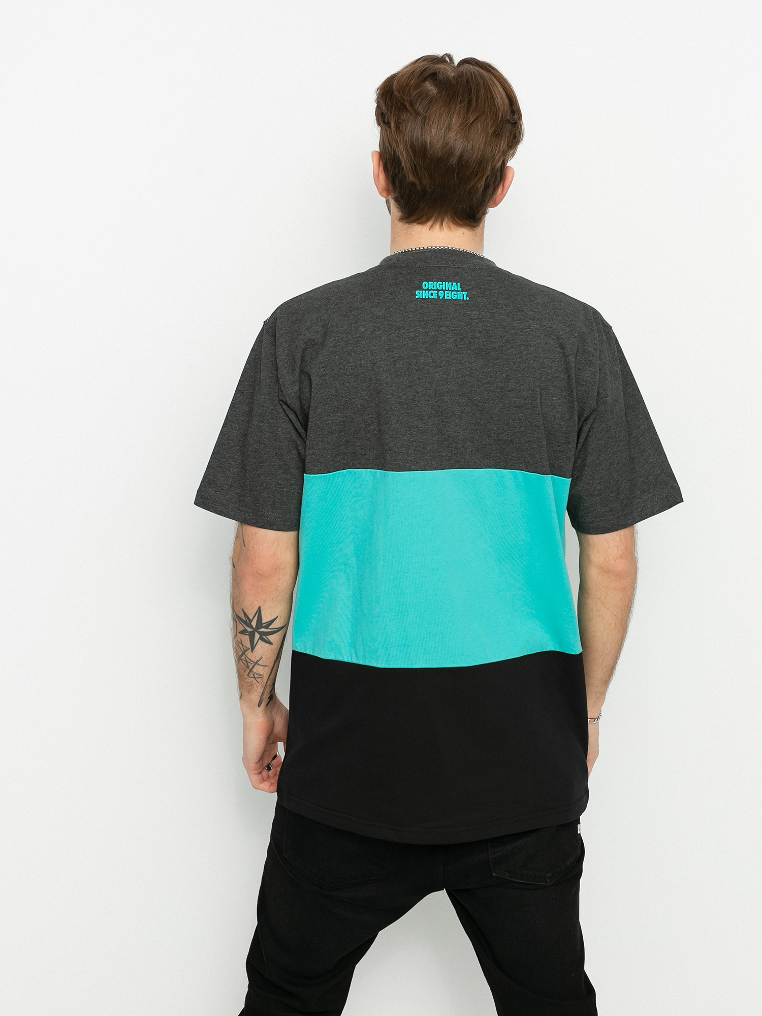 T-shirt MassDnm Zone (dk heather/turquoise/black)